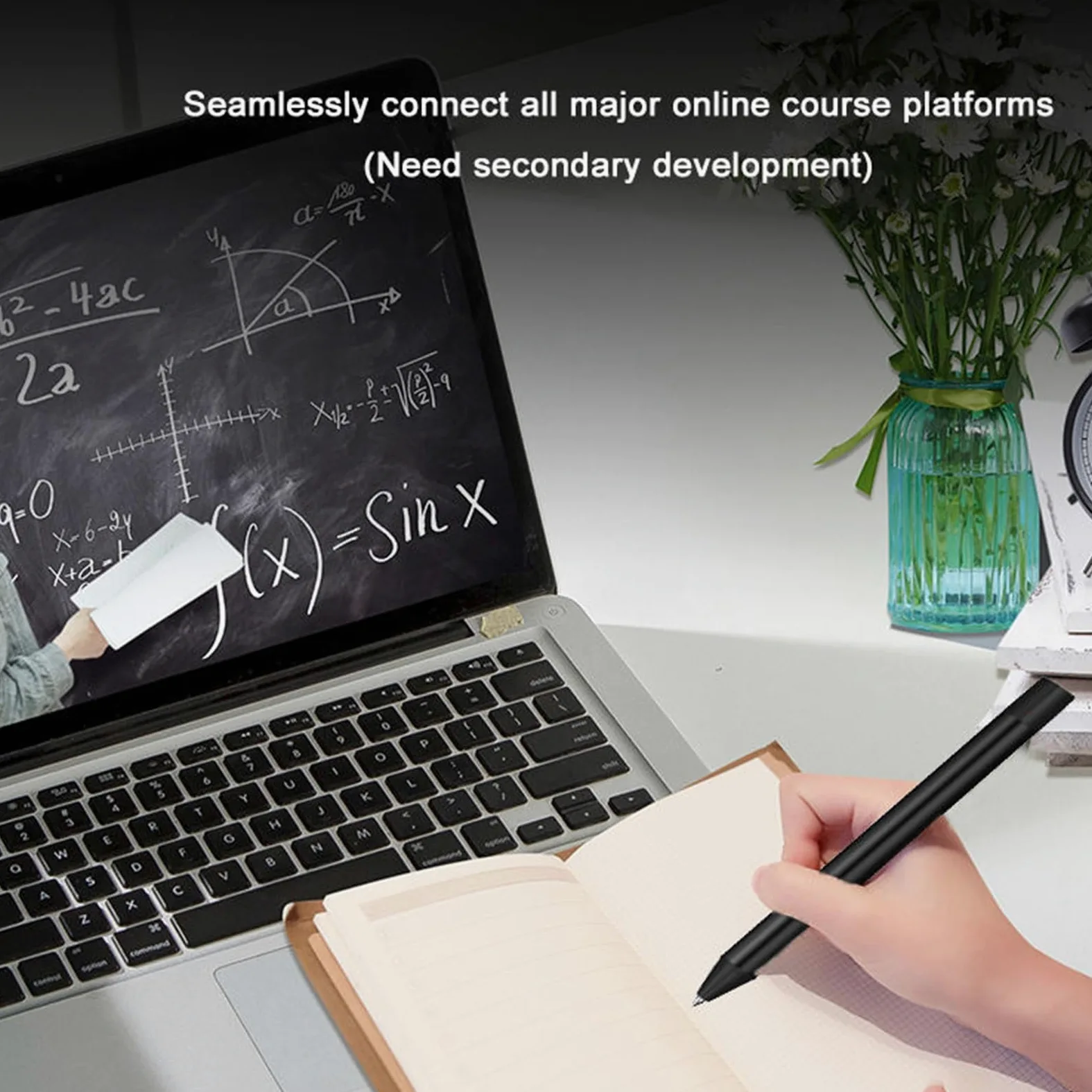 Generic Smart Pen e Taccuino, Set di Scrittura Digitale con Sincronizzazione in Tempo Reale e 4 MB di Spazio di Archiviazione Offline, Taccuino Ricaricabile da 120 Pagine A5 per l'apprendimento del