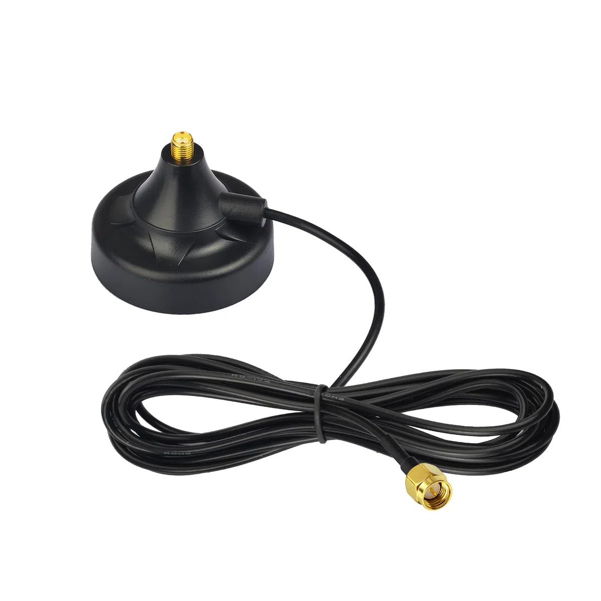 Superbat Base Magnetica Connettore SMA Femmina e Cavo RG174 da 3m con Connettore SMA Maschio Adatta per Antenne WiFi/GSM/3G/4G LTE