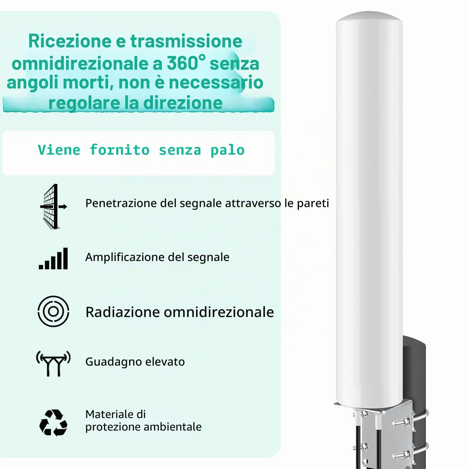 4G LTE 5G Antenna esterna Mimo Omnidirezionale 600-6000 MHz | Spina SMA TS9 adattatore guadagno fino a 5 dBi 2 x 5 metri cavo adatto 5G 3G 4G LTE Router Modem