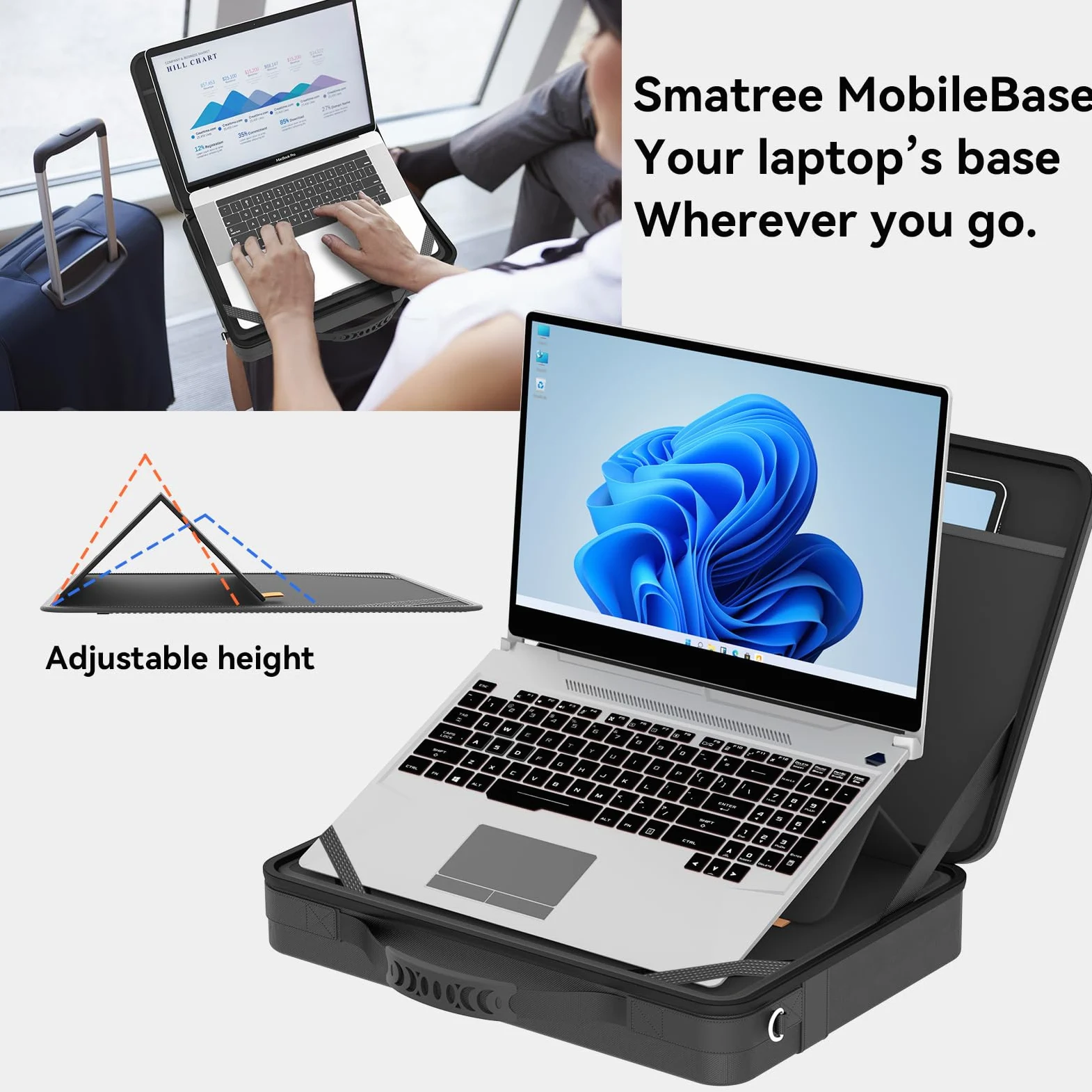 Smatree Custodia a tracolla per laptop con supporto per Razer Blade 16 2024/2023 da 15-16 pollici, per Razer Blade 15 2023/2022, custodia rigida per laptop con supporto (A485S)