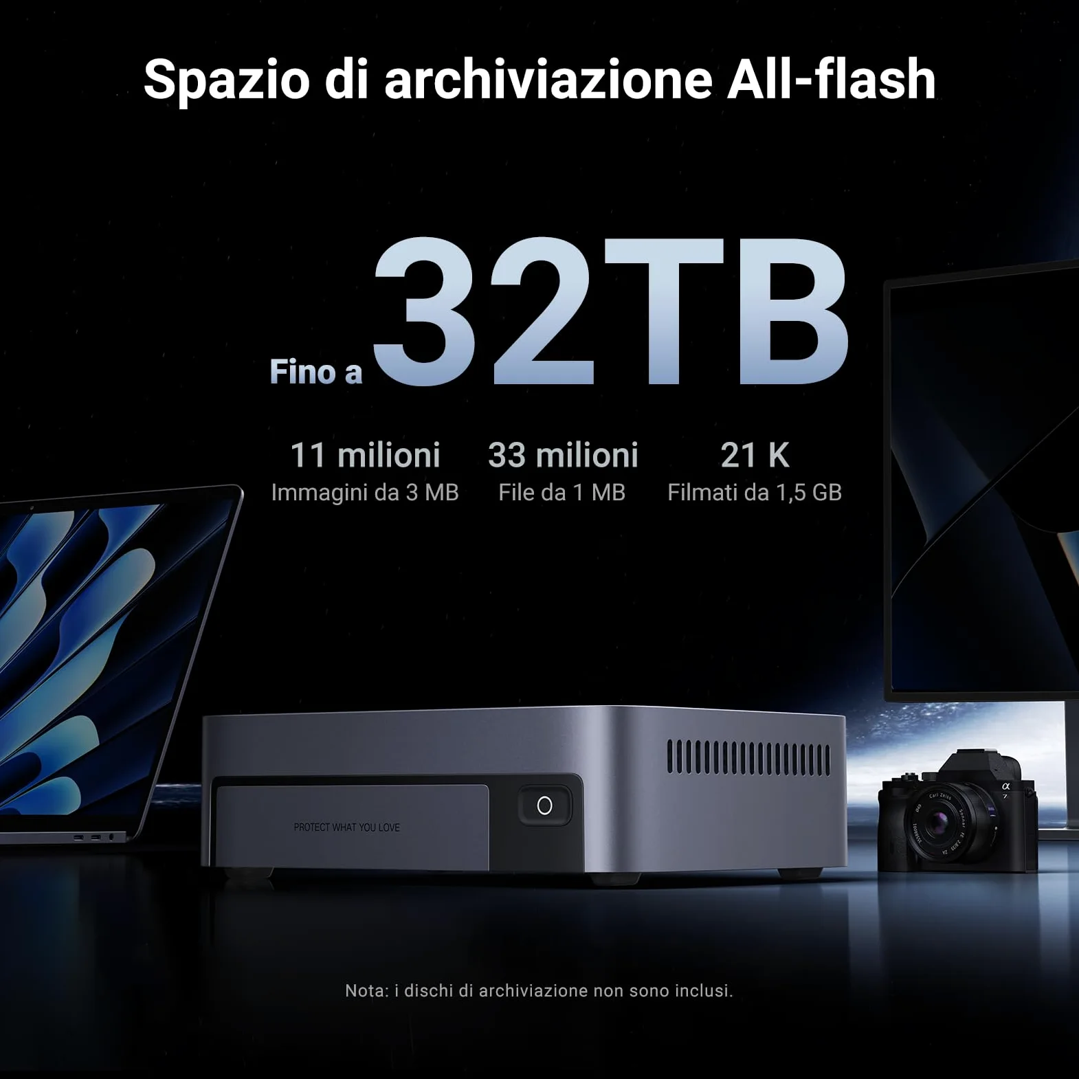 UGREEN NASync DXP480T Plus 4 Bay All-Flash SSD NAS, CPU Intel i5 1235u 10-Core, 8 GB di RAM DDR5, 128 GB di SSD, porta 10 GbE, Wi-Fi 6, 4 slot M.2 NVMe, HDMI 8K, 2 x TBT4 (senza disco)