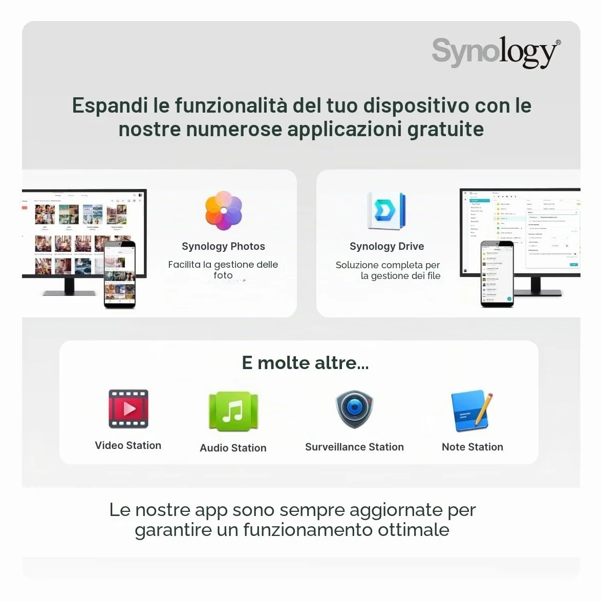 Synology Soluzione NAS desktop DS220+ da 8 TB a 2 alloggiamenti, installata con 2 unità IronWolf Seagate da 4 TB