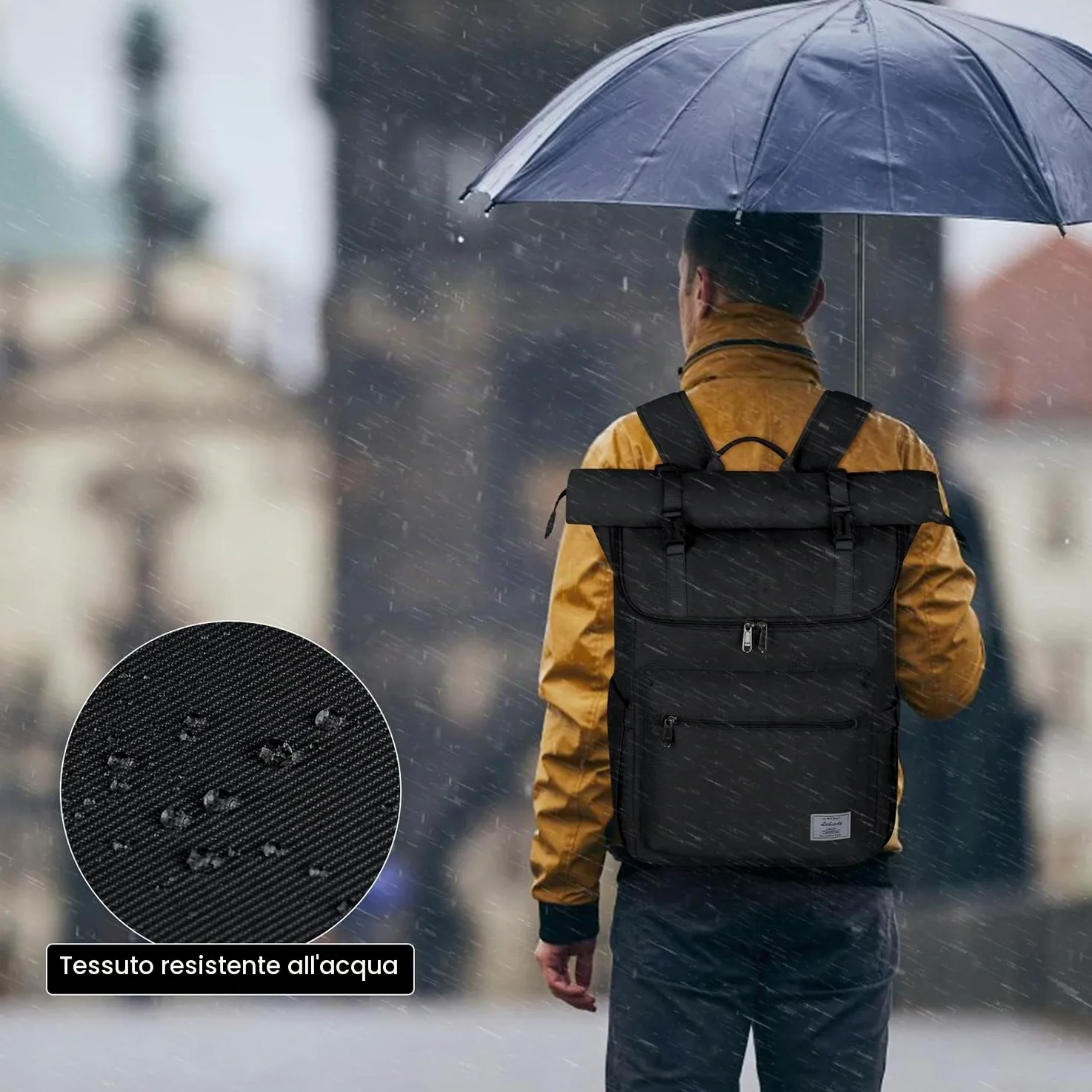 Lubardy Zaino Porta PC 17 Pollici per Uomo e Donna Zaino da Viaggio | con Foro USB, Scomparto per Laptop e Cinghie per Bagagli, per Università, Lavoro, Escursioni