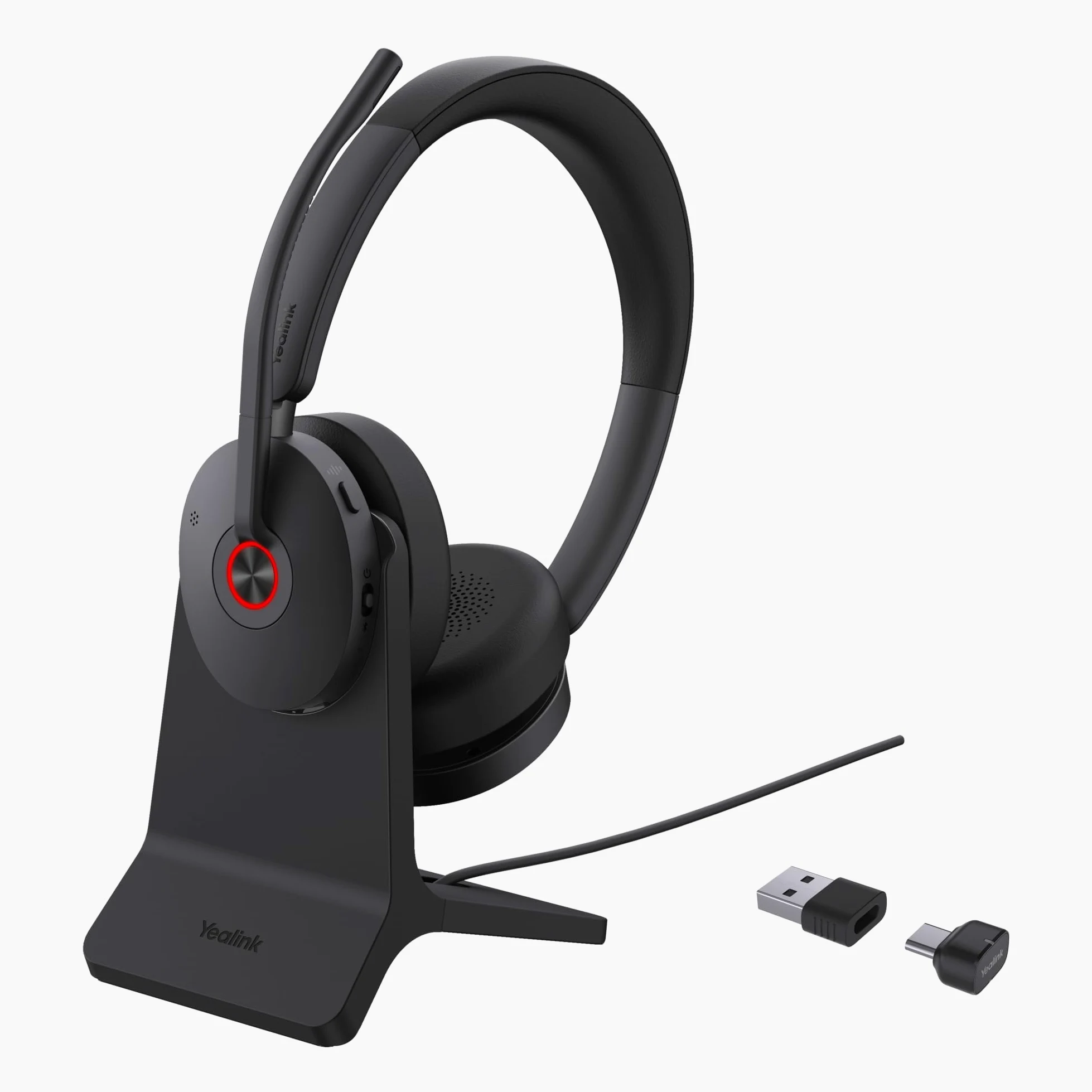 Yealink BH 74 UC - Cuffie con supporto di ricarica, Bluetooth, Hybrid ANC, 32 ore di conversazione, USB-C/A