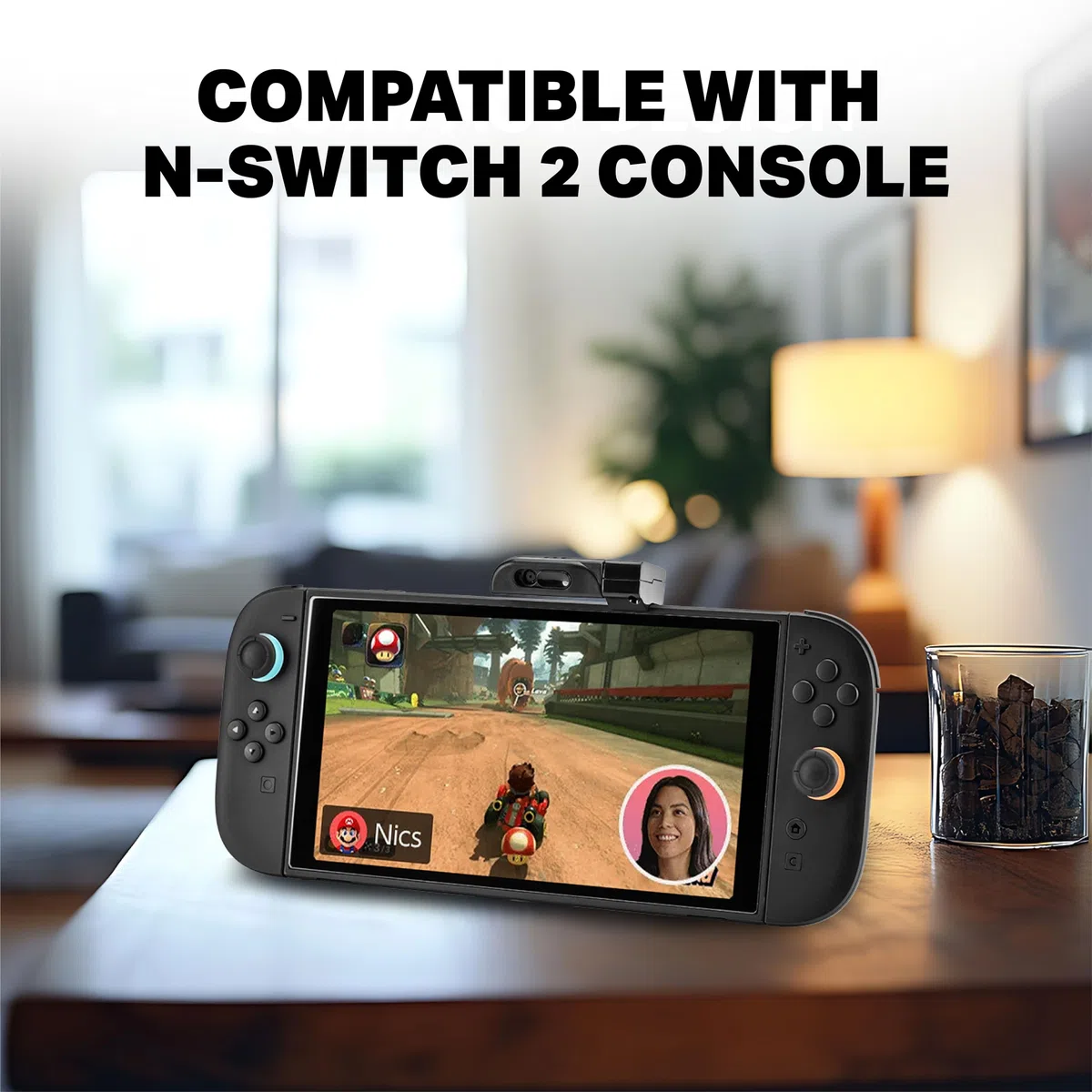 NITHO Webcam 1080P Full HD Compatibile con Switch 2, Telecamera USB-C per Videochat e Giochi Compatibili, Mini Camera con Angolo Regolabile, Supporto da Tavolo e Cavo da 1,5 m, Accessori per Switch 2