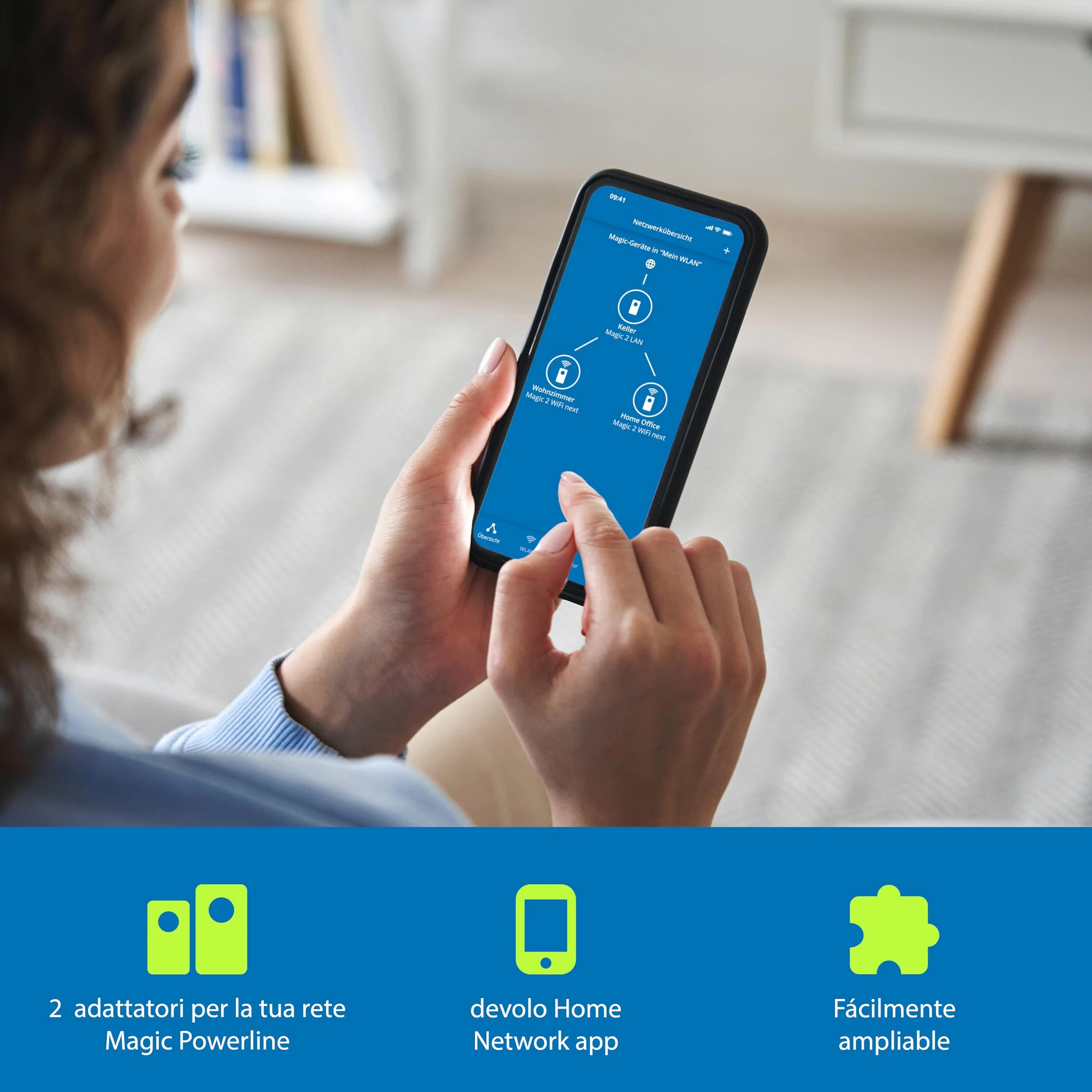 devolo Magic 2 WiFi 6 next Starter Kit, adattatore Wi-Fi Powerline, fino a 3.000 Mbps, presa Wi-Fi, 2 porte LAN Gigabit, bianco