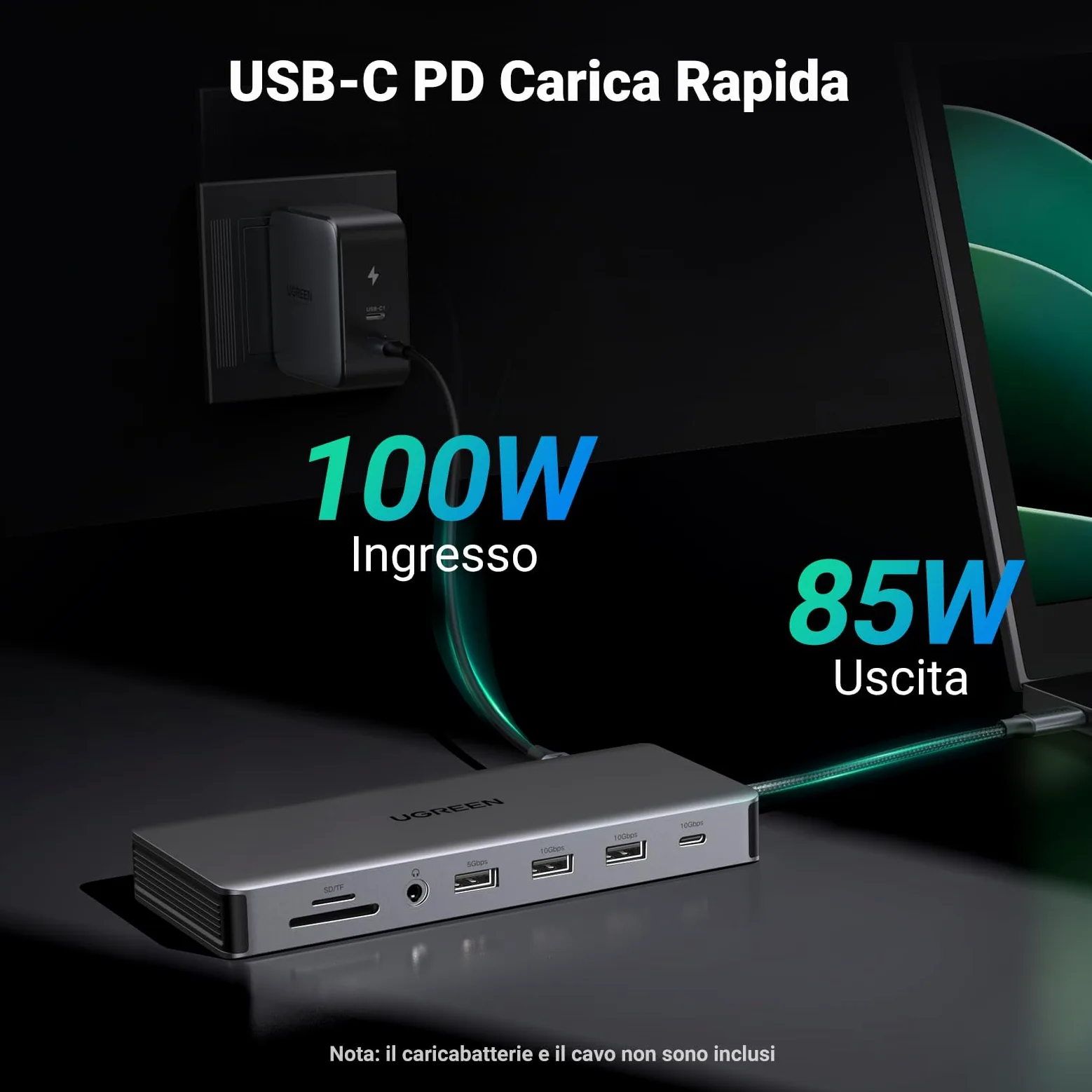 UGREEN Revodok Pro 313 Docking Station Triple Display, 13-in-1 USB C Dock con doppia HDMI, DP, 10 Gbps USB-C e USB-A Data Port, 100W PD, Ethernet, SD/TF, 3.5mm Audio per XPS, Thinkpad e altro