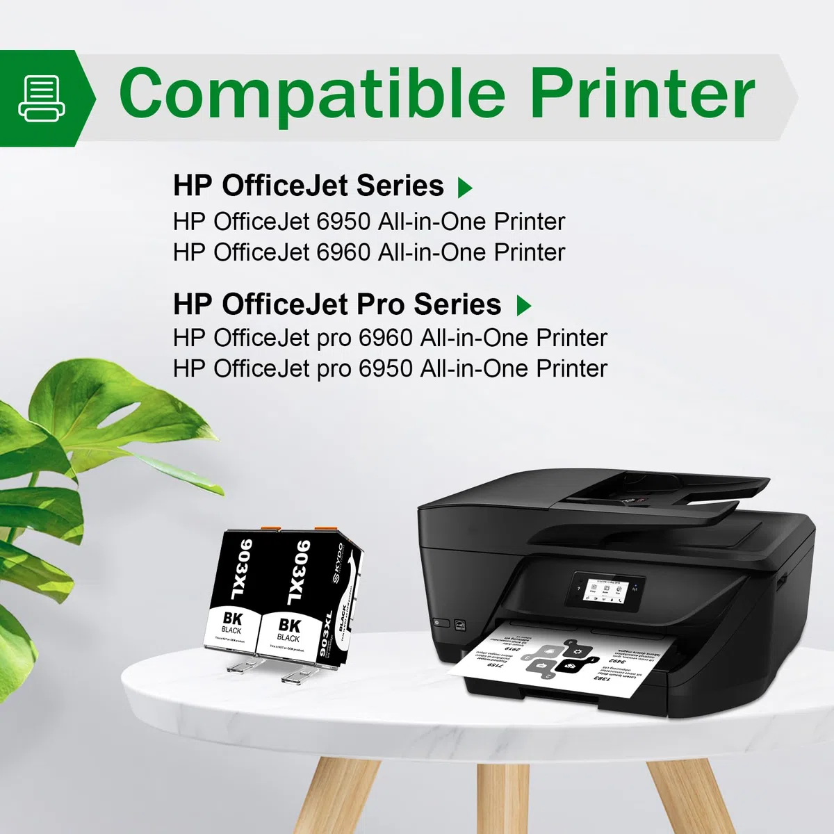 903XL Cartucce d'inchiostro Compatibili per HP 903XL 903 XL per HP Officejet 6950 6960 6970, Officejet All-in-one 6950 1000 pagine (2 Nero)