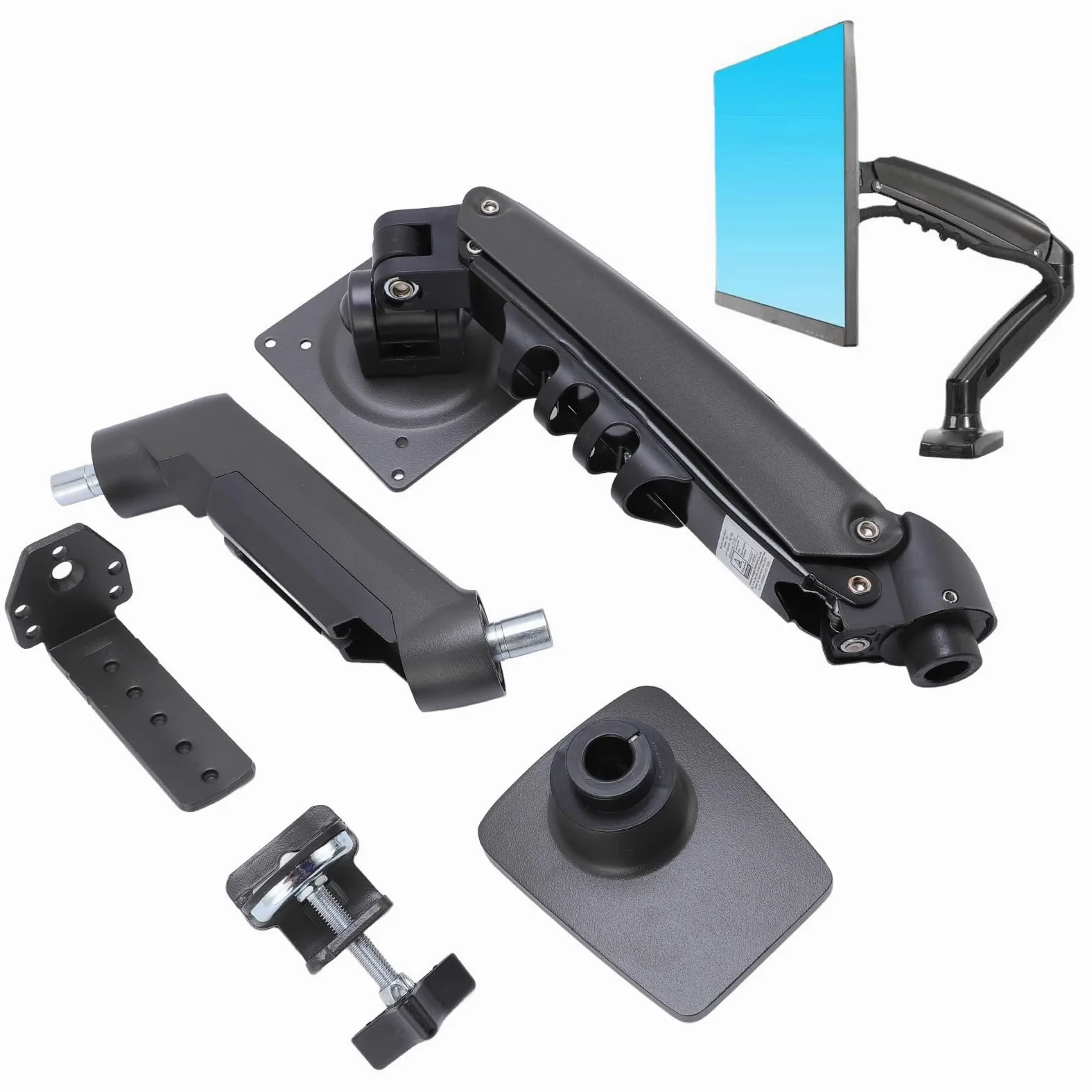 Jiawu Supporto Versatile per Schermo Computer Regolabile per Schermi da 17-30", Angoli di Visione Migliorati per Professionisti e Giocatori, Struttura Leggera in Alluminio