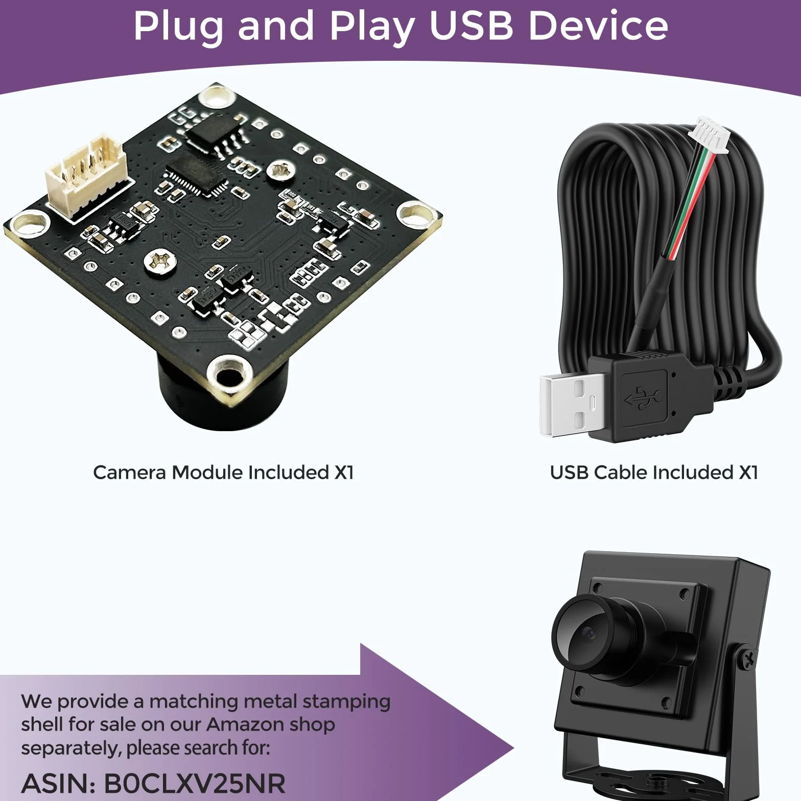 InnoMaker Modulo fotocamera UVC USB2.0 1M Global Shutter Mono Sensor OV9281 720p 120fps con driver UVC Trigger Strobe esterno per Raspberry Pi Jetson Nano computer Windows Linux Android Mac OS