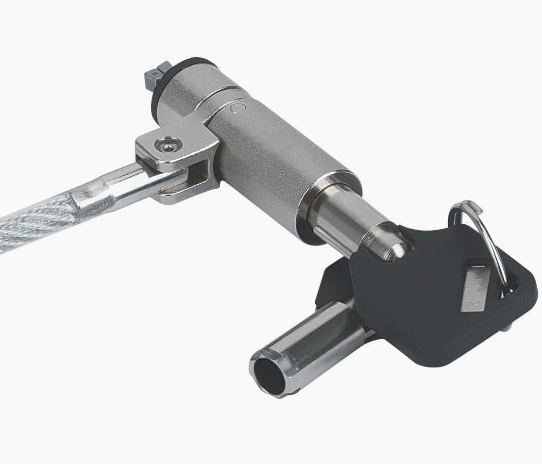 Techly 108262 Lucchetto con Sistema di Sicurezza Wedge-Lock per Notebook Cavo 1,8m Silver