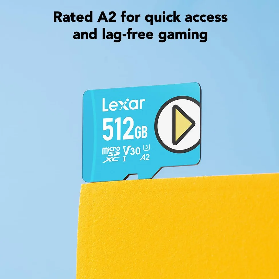 Lexar Scheda di memoria microSDXC da 512 GB, UHS-I, C10, U3, V30, A2, video 4K, lettura fino a 160 MB/s, archiviazione estesa per Nintendo Switch, dispositivi di gioco, smartphone, tablet