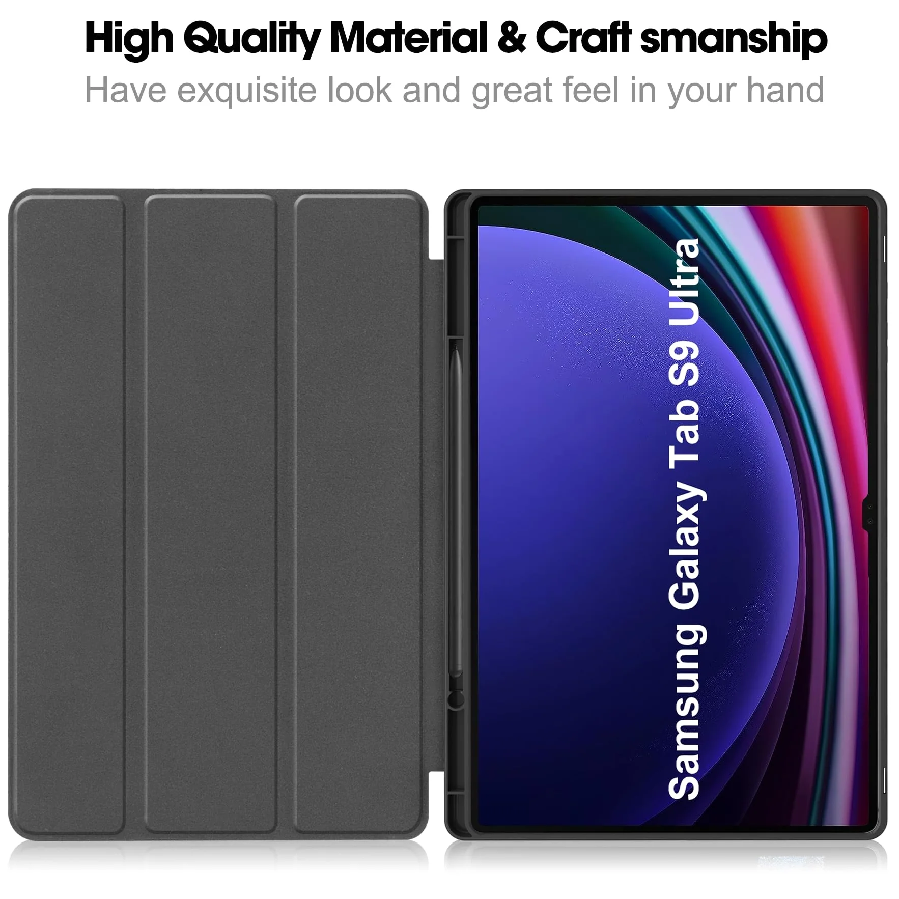 Custodia protettiva per tablet PC custodia sottile compatibile con Samsung Galaxy Tab S9 Ultra Case 14,6 pollici 2023 (SM-X910/X916B/X918U) con supporto per penna S integrato, custodia protettiva per