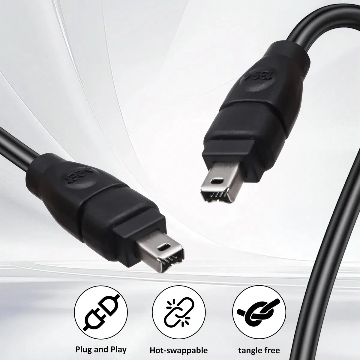 Cavo FireWire DV IEEE 1394 a 4 poli maschio Firewire 400 ad alta velocità i.Link DV cavo per videocamera a computer portatile disco rigido esterno – 1,8 m