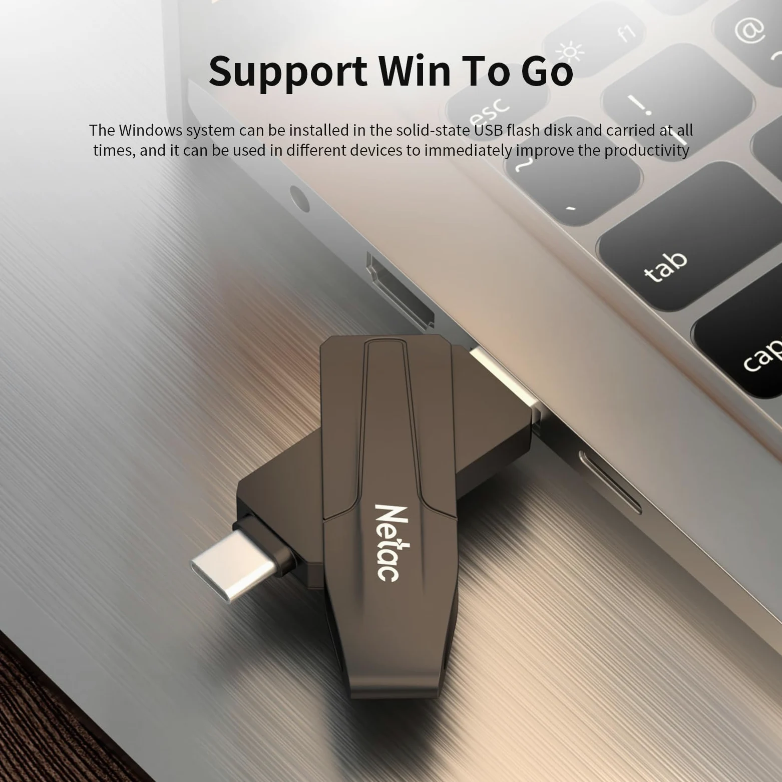 Netac Unità a stato solido USB esterna portatile da 256 GB, fino a 550 MB/s Type-c e USB 3.2 doppia interfaccia per archiviazione dati, espansione di archiviazione per foto/video/musica/file, US8