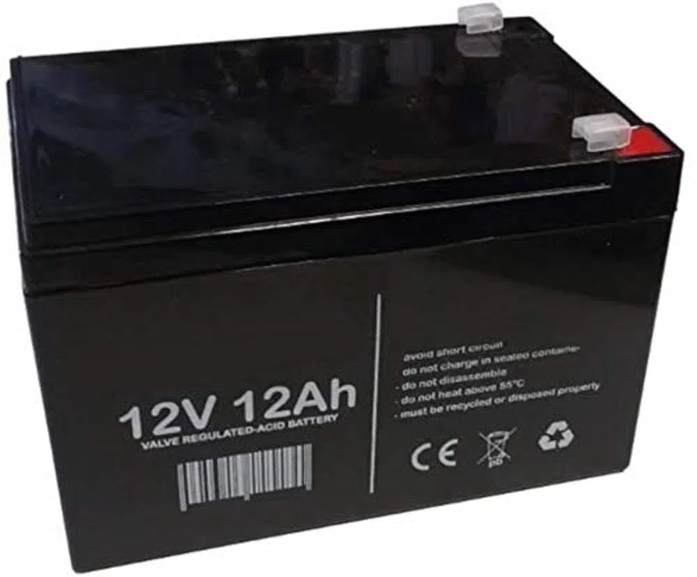 Batteria Ricaricabile al Piombo 12V 12Ah Adatta per ups allarmi Solare, trazione elettrica monopattini Bici Max 250W