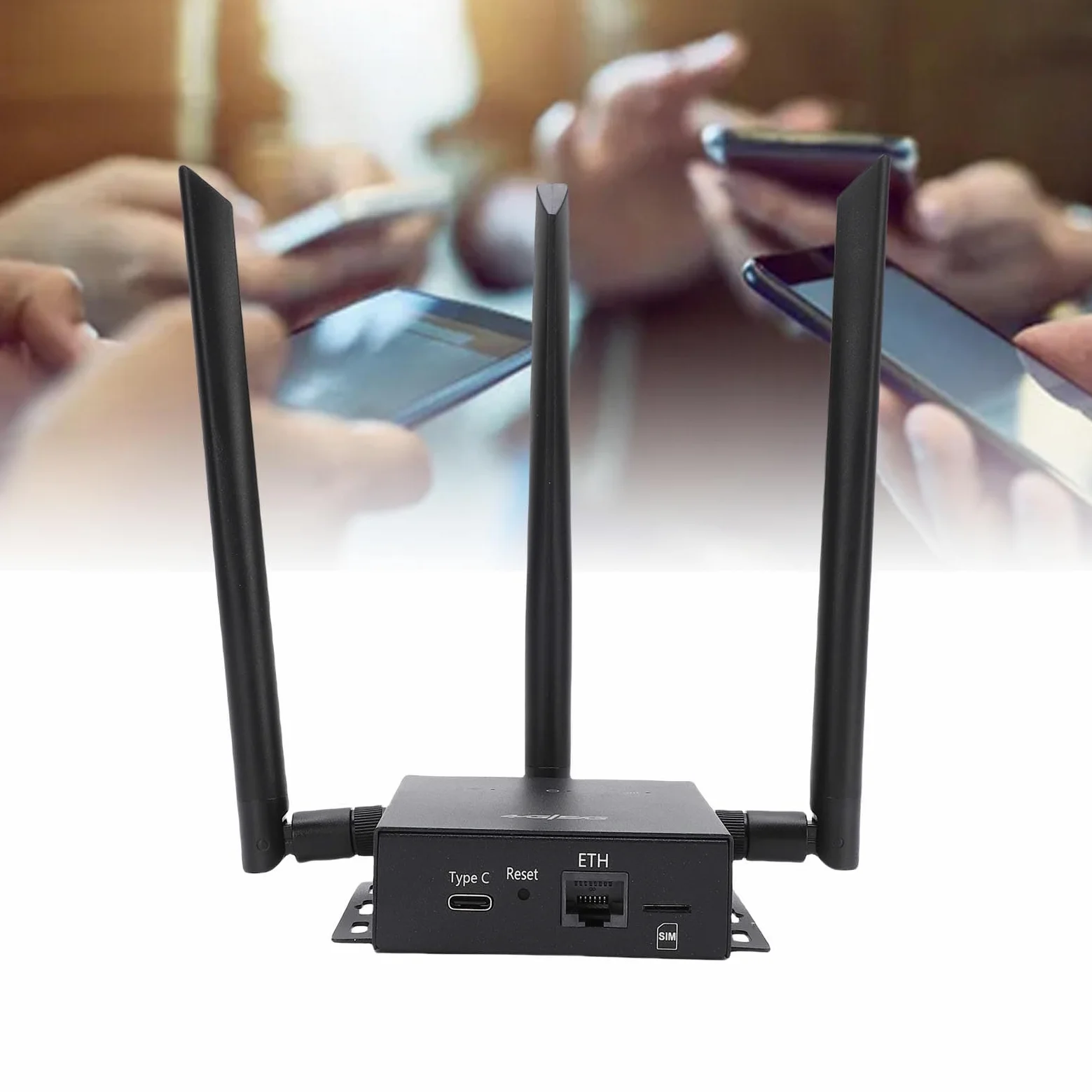Gonetre 4G SIM Card Router Wireless CPE WiFi Antenna Portatile Ad Alta velocità Antenna Strong Segnale per Ferro da Viaggio per Ufficio 90x75x25mm (Versione UE)
