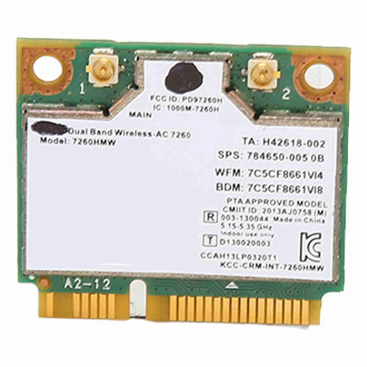 Scheda Wireless Dual Band Universale 2.4G + 5G per 7260Ac 867Mbps Scheda di Rete Wireless Bluetooth 4.0 Supporto 802.11ac / a/b/g/n Supporto per 16F4 16Gc 1763