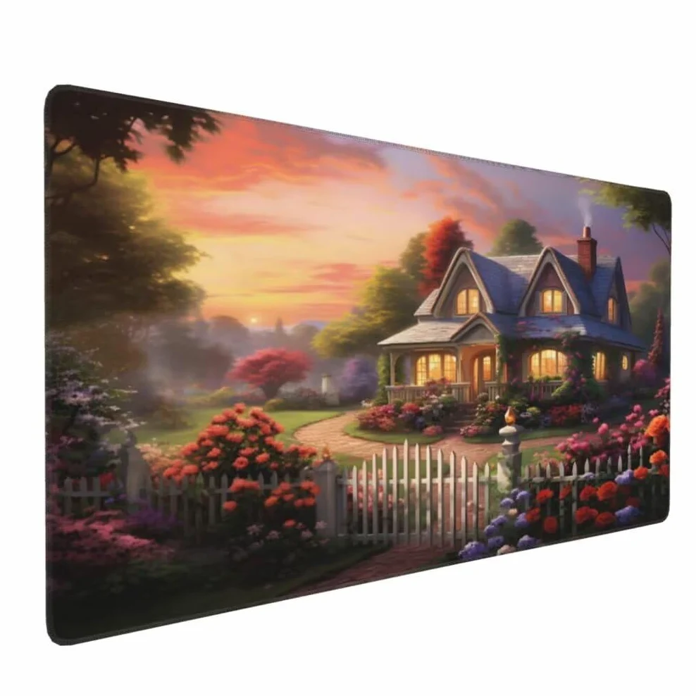 Tappetino Mouse XXL 1000x500mm Casa da Sogno Grande Mouse Pad, Tappetino Scrivania con Bordi Cuciti, Grande Mousepad Gaming con Base Antiscivolo per Giocatori, Ufficio e Casa (Paesaggio) -MP1598