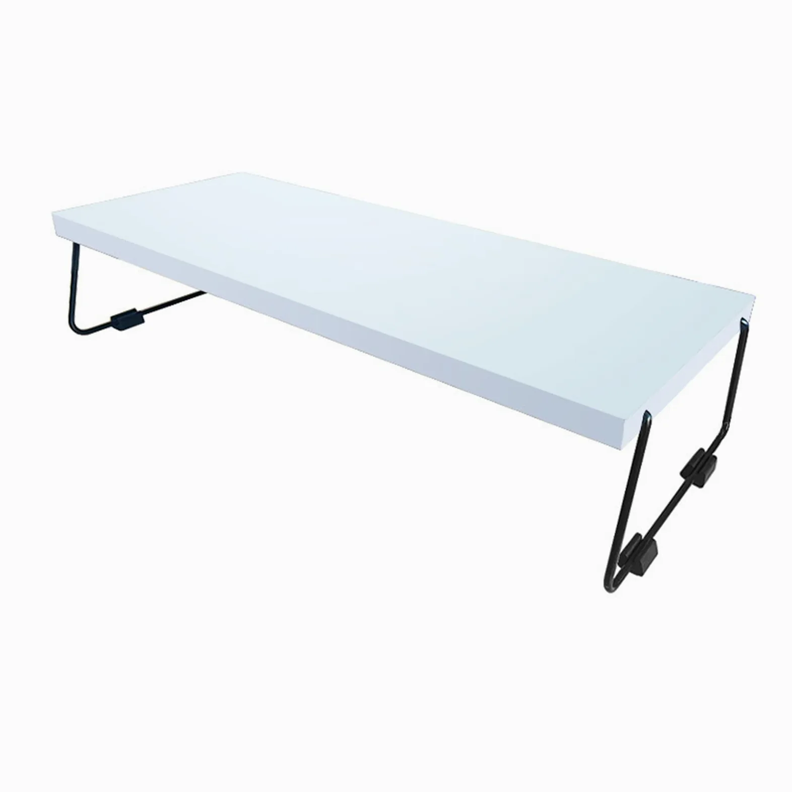 ZYFAB Legno Supporto per Monitor Alzata, Antiscivolo Organizzatore da scrivania Risparmia Spazio Supporto da scrivania Organizzatore di archiviazione Ripiano per TV,Bianca
