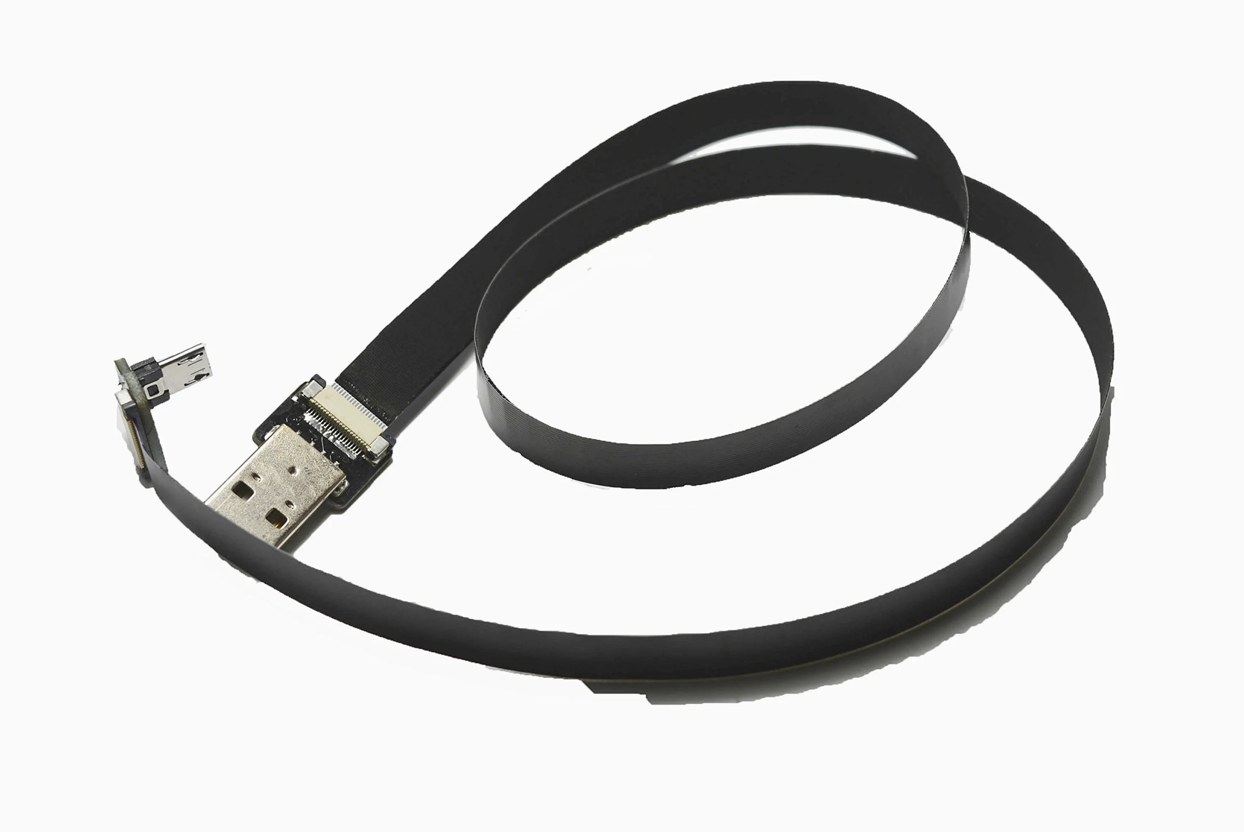Lungo flessibile Ulter Flat Slim USB cavo Micro USB 90 gradi angolo maschio a USB standard A maschio per la ricarica e la sincronizzazione, nero 50 cm