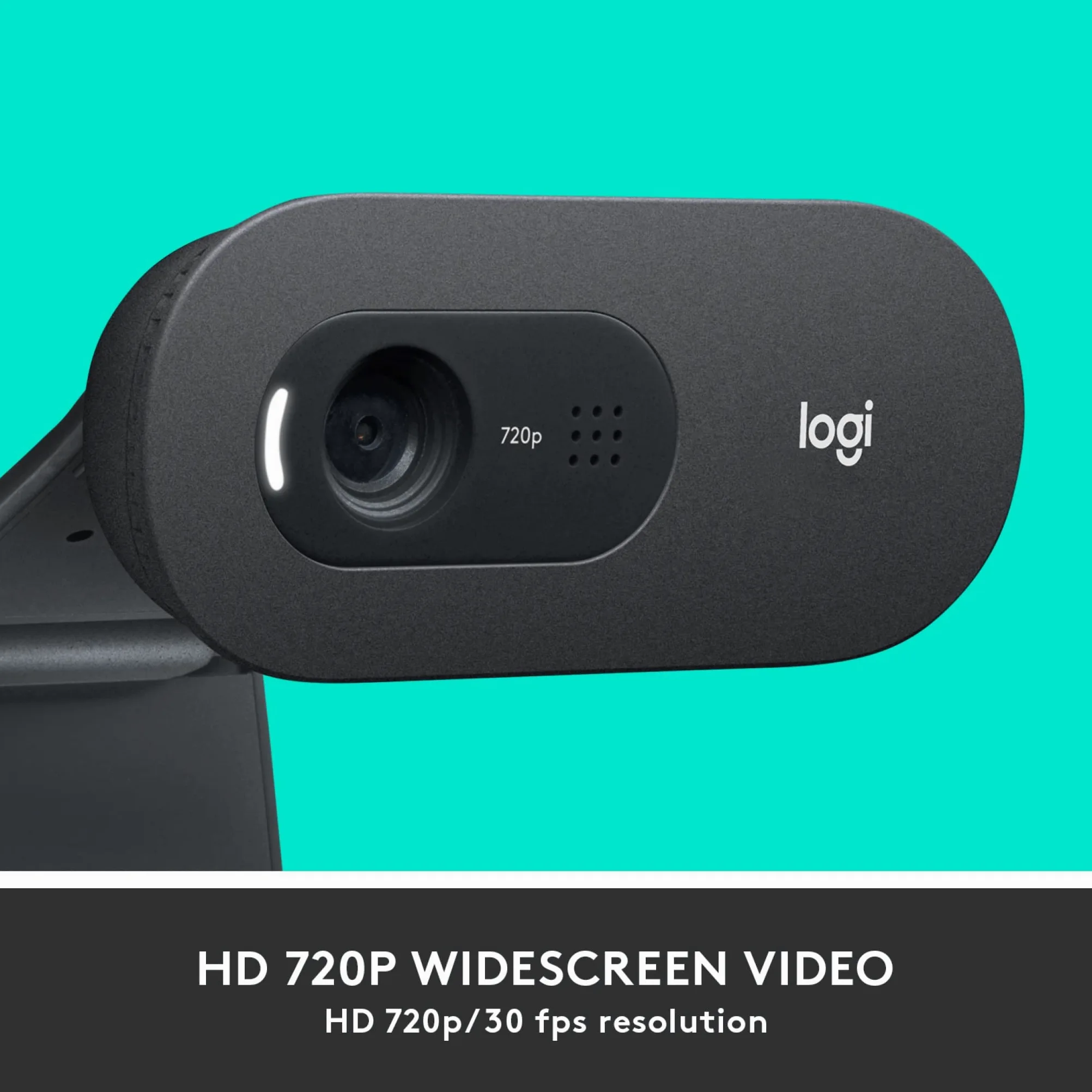 Logitech C505 Webcam HD | Videocamera USB Esterna 720p HD per Desktop, Laptop, Microfono a Lunga Portata, PC, Mac, Chromebook - Nero