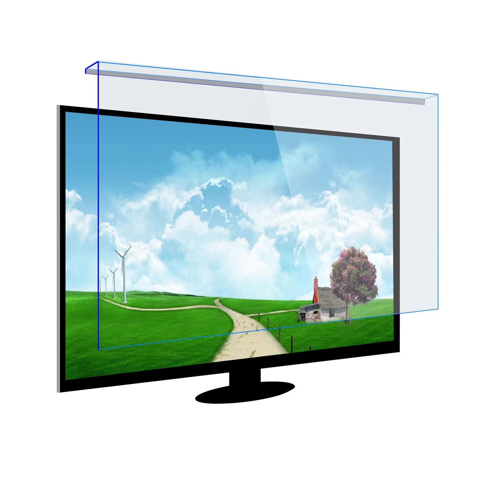 Computer Universale Filtro Anti Luce Blu,Pellicola Filtrante Anti-UV per la Protezione degli Occhi per Monitor& Desktop PC,staccabile,riutilizzabile,Installazione sospesa,Filtro anti luce blu