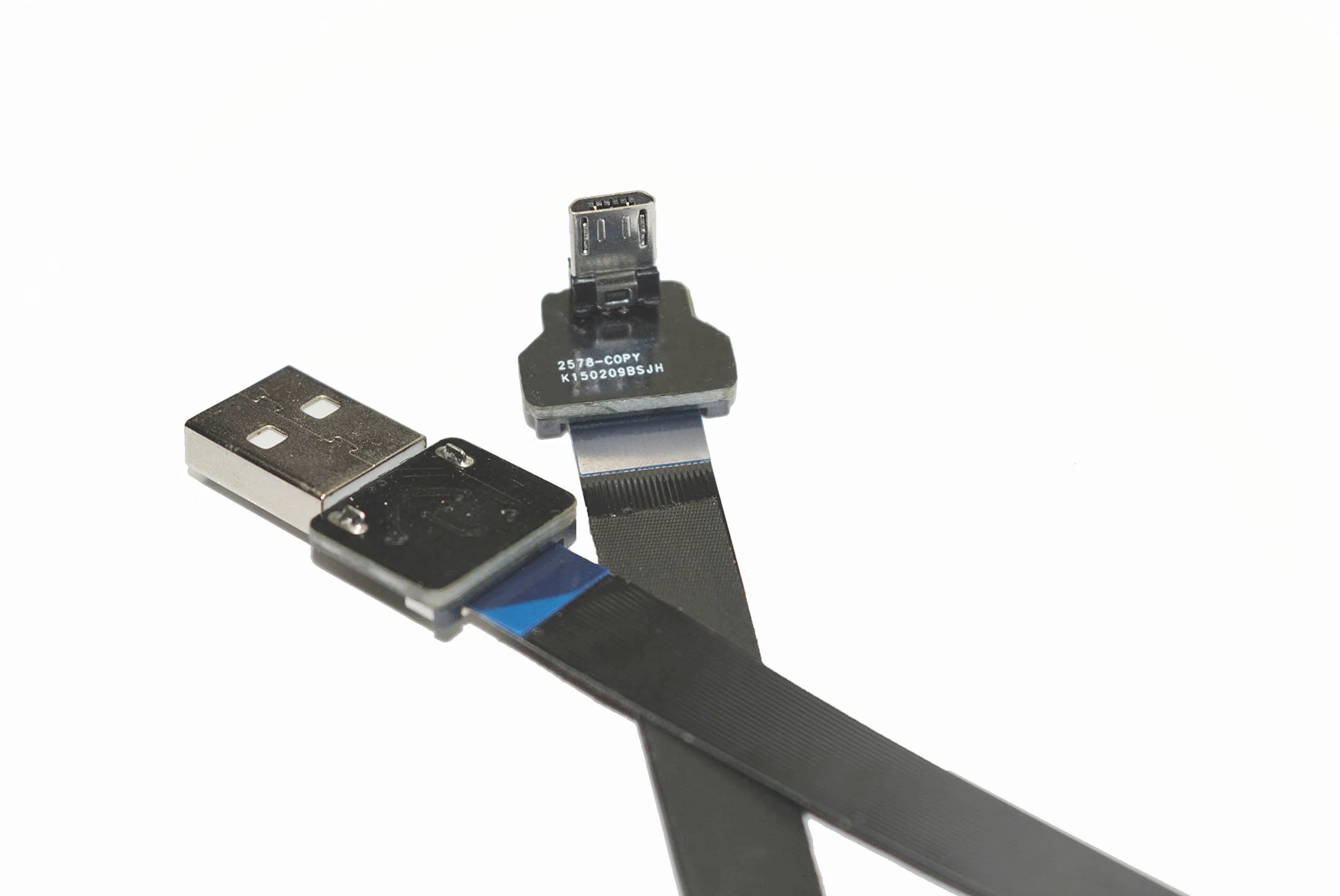 Lungo flessibile Ulter Flat Slim USB cavo Micro USB 90 gradi angolo maschio a USB standard A maschio per la ricarica e la sincronizzazione, nero 50 cm