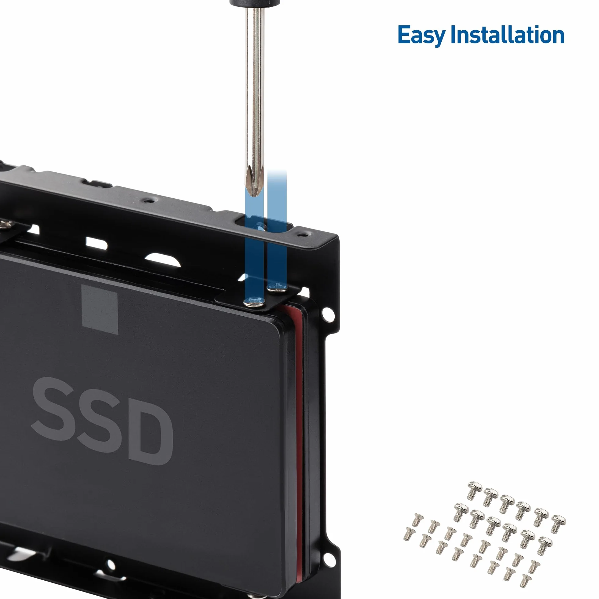 Cable Matters Confezione da 2 adattatori per disco fisso SSD da 2,5 a 3,5 (adattatore SSD 2.5 to 3.5) Kit all-in-one nero - Il kit include staffa, viti, cavi e cacciavite