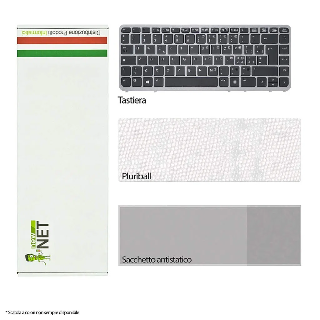 new net Keyboards - Tastiera ITALIANA compatibile con Notebook HP Elitebook 850 G1 850 G2 840 G1 840 G2 740 G1 740 G2 745 G2 750 G1 750 G2 755 G2 ZBook 14 Con Frame Silver