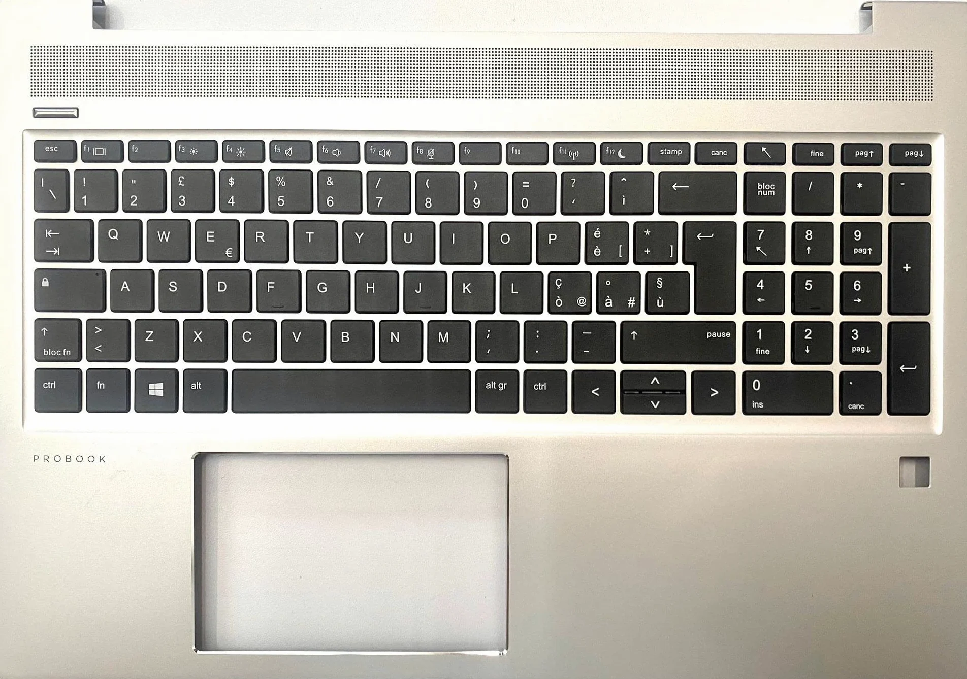 INFOELETTRONICA LO STORE DELLA CONVENIENZA E QUALITA' Tastiera Italiana TOPCASE per HP Probook 450 G7 ProBook 450 G6 Silver