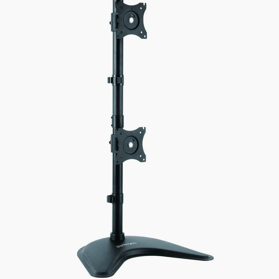 StarTech.com Supporto da Scrivania per due monitor in accaio robusto - Verticale regolabile per schermi fino a 27"