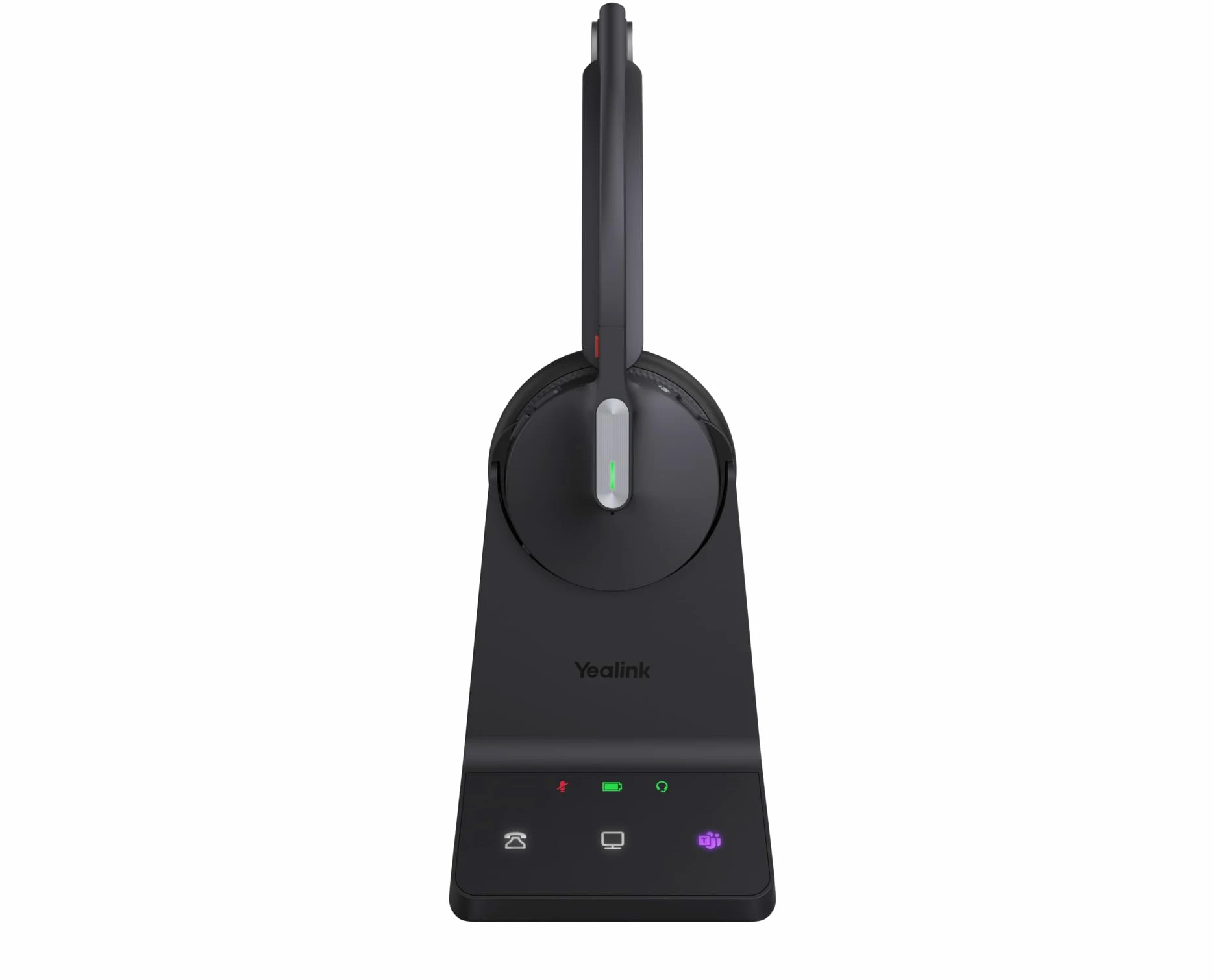 Yealink WH64 Mono Teams - Cuffie con stazione base, ideale per Microsoft Teams, comodo design con orecchio, riduzione del rumore, porta USB