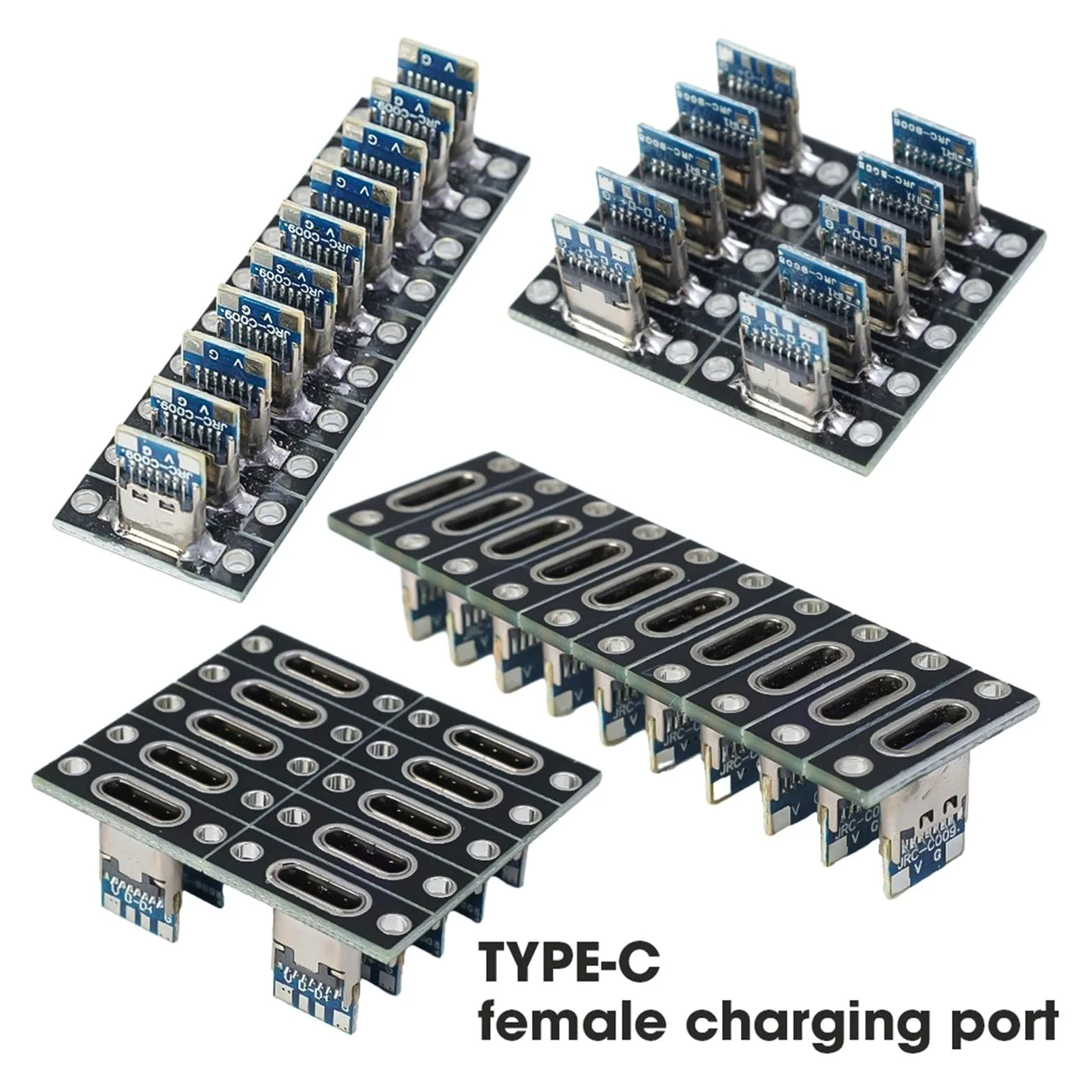 Porta di ricarica USB-C femmina a 2/4 pin con piastra di fissaggio a vite, 5/20 pezzi | 2 piastre, 10 pezzi, 4 pin