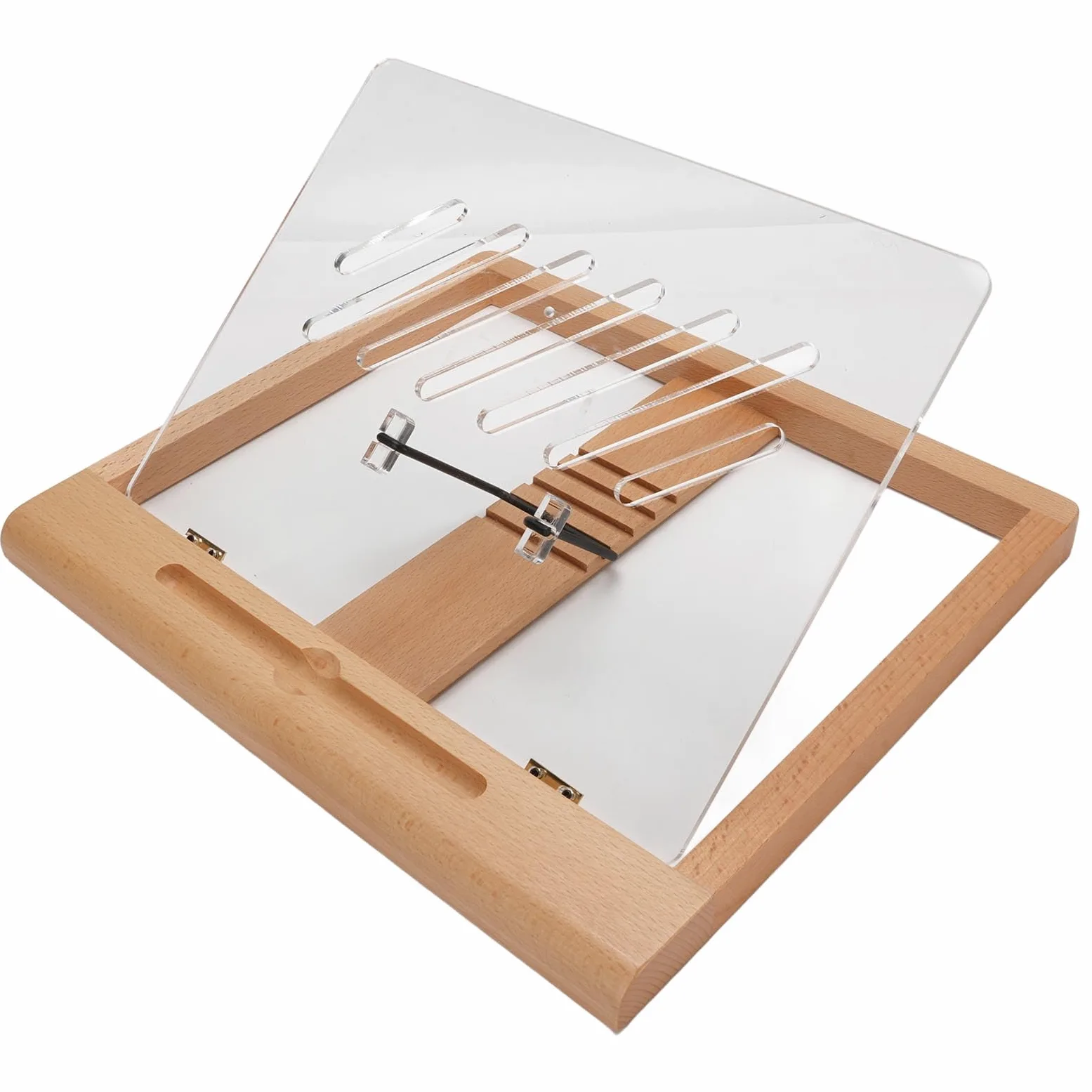 Pongnas Supporto per Tablet in Legno di Faggio con Scanalatura per