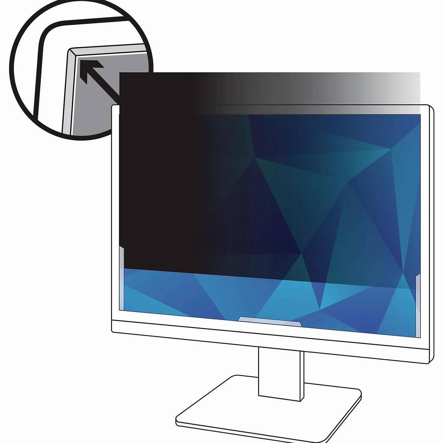 3M Privacy Filter for 24" Widescreen Monitor, Nero