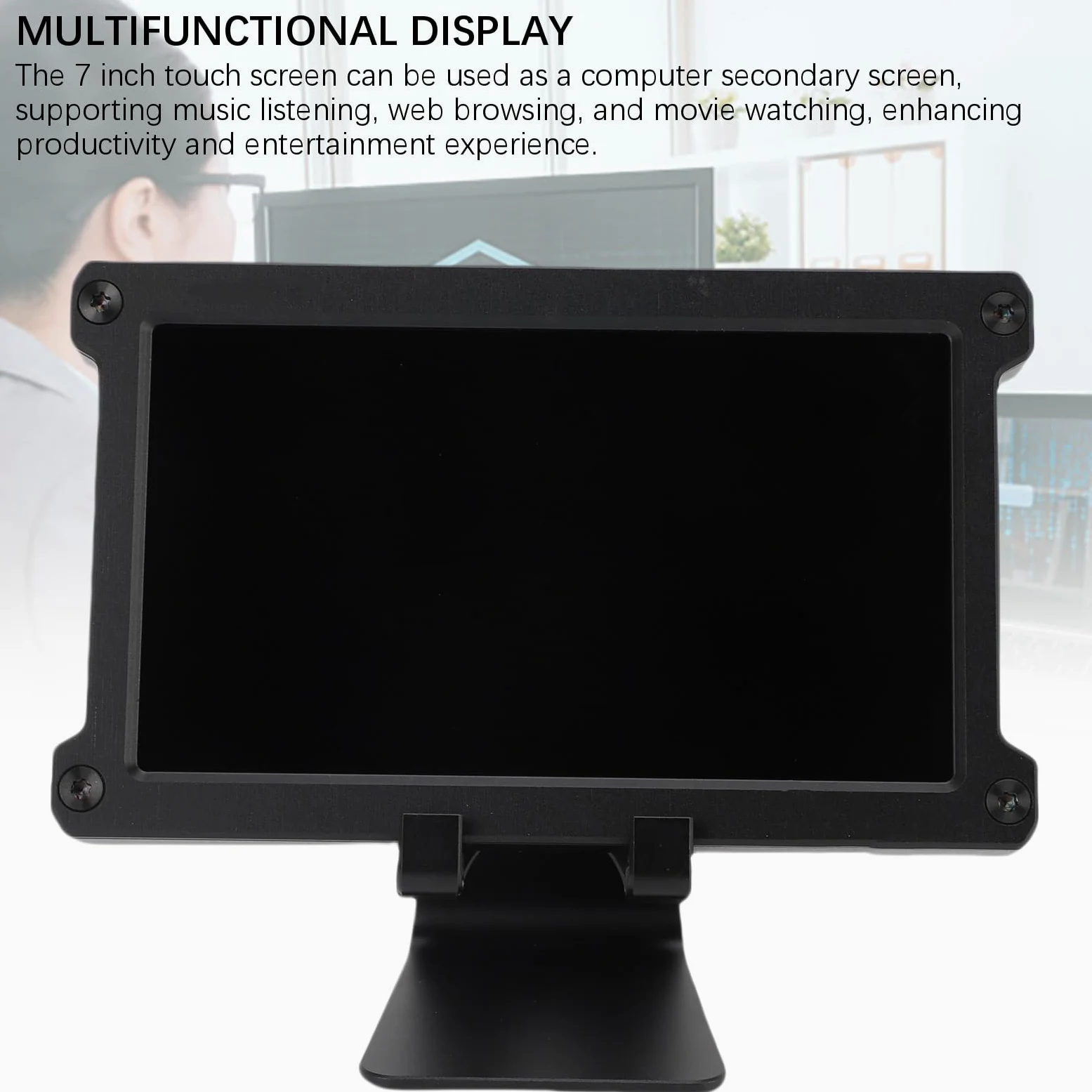 Bewinner Monitor Secondario da 7 Pollici per Computer, HDMI, Plug and Play, Display LCD Portatile, Schermo Rotabile per Giochi, Lavoro, produttività, Multitasking