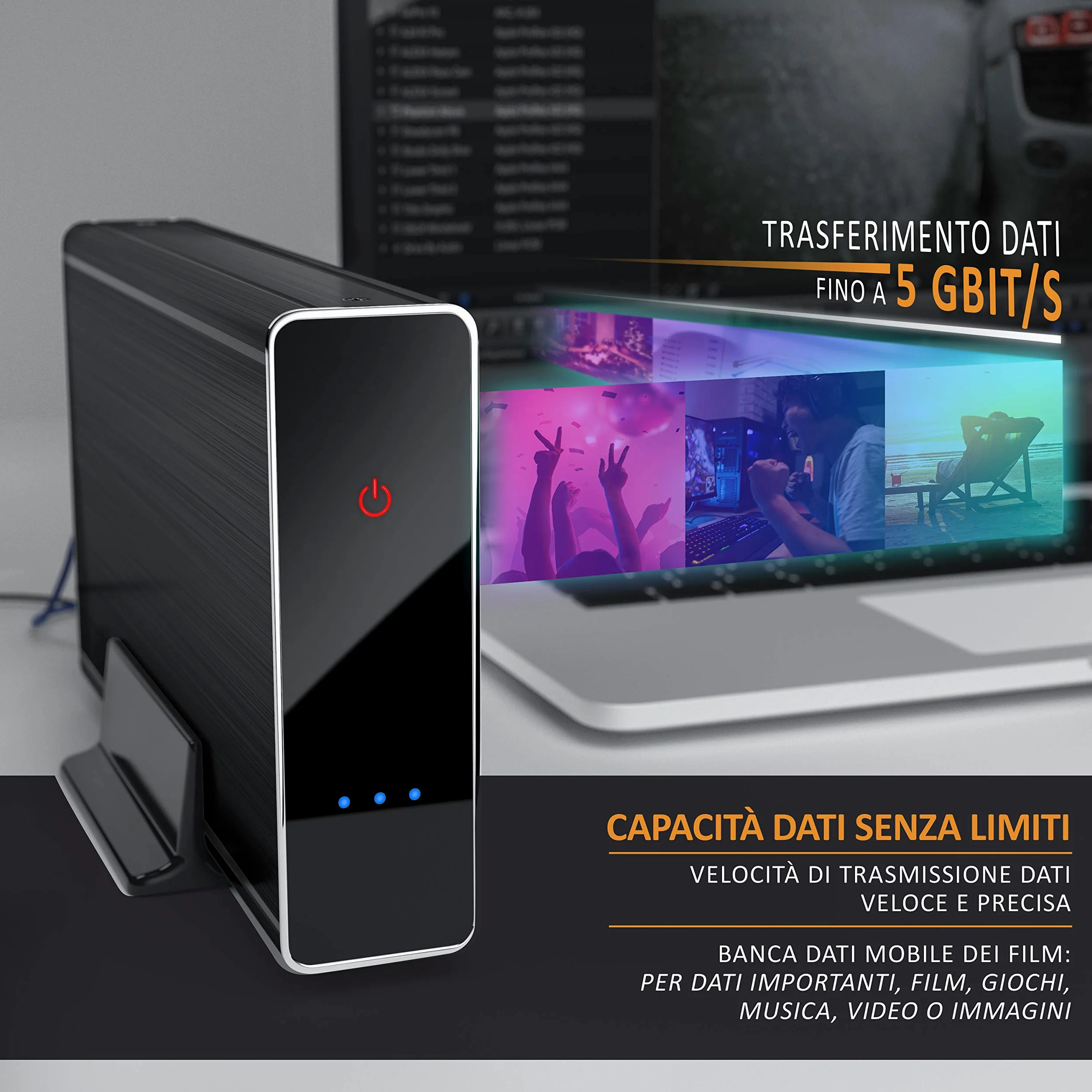 CSL - Case per Hard Disk 3.5 Pollici Esterno USB 3.0 - Custodia in Alluminio- per SSD e HDD - SATA - UASP - Super Speed 5 Gbit s - Plug e Play - Hot-Plug - con Alimentatore Incluso - Nero - Offerta
