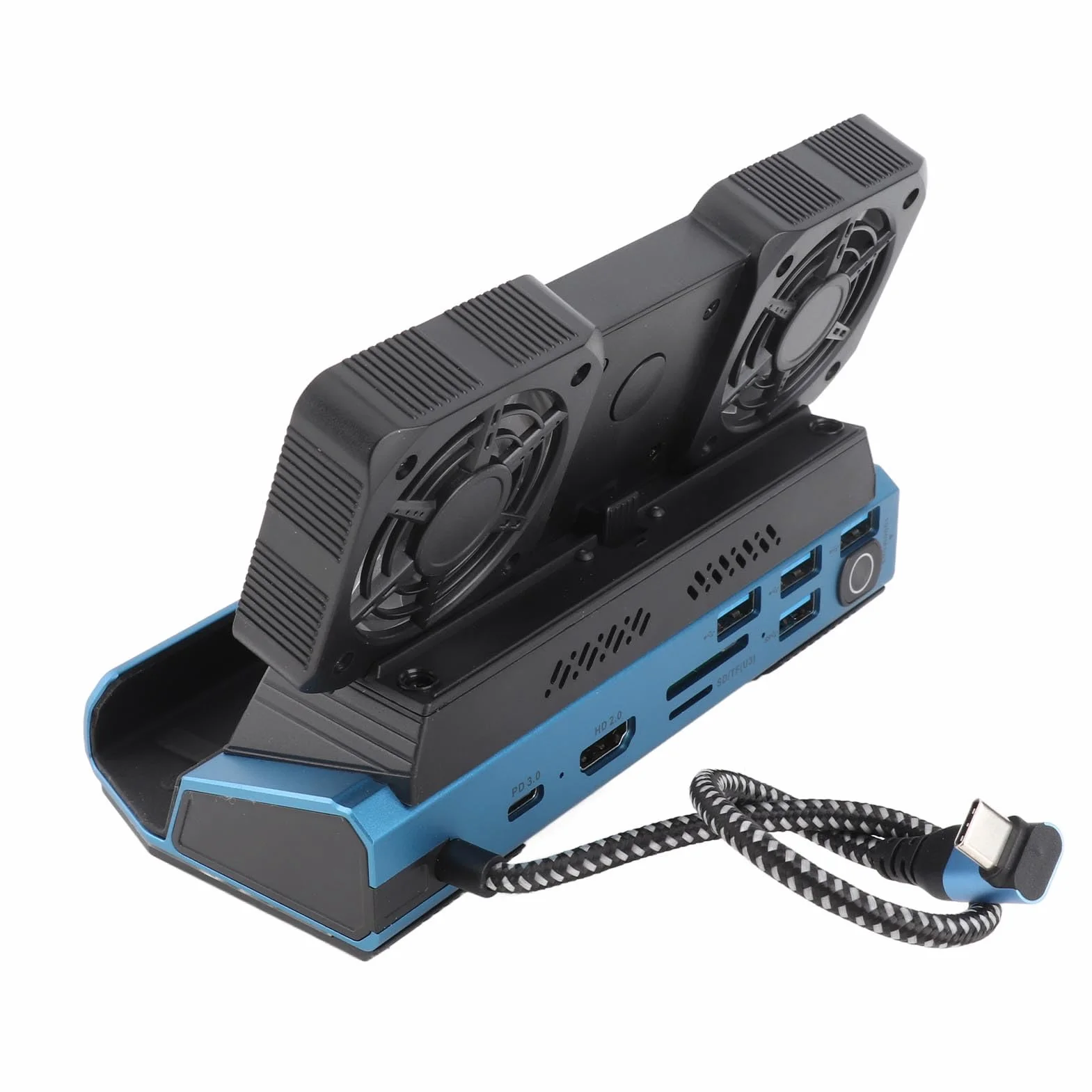 GOWENIC Docking Station RGB 9 in 1 per Steam Deck con Doppia Ventola di Raffreddamento, Esperienza di Gioco Coinvolgente, Opzioni di connettività Versatili per Console Portatile - Materiale in Lega di
