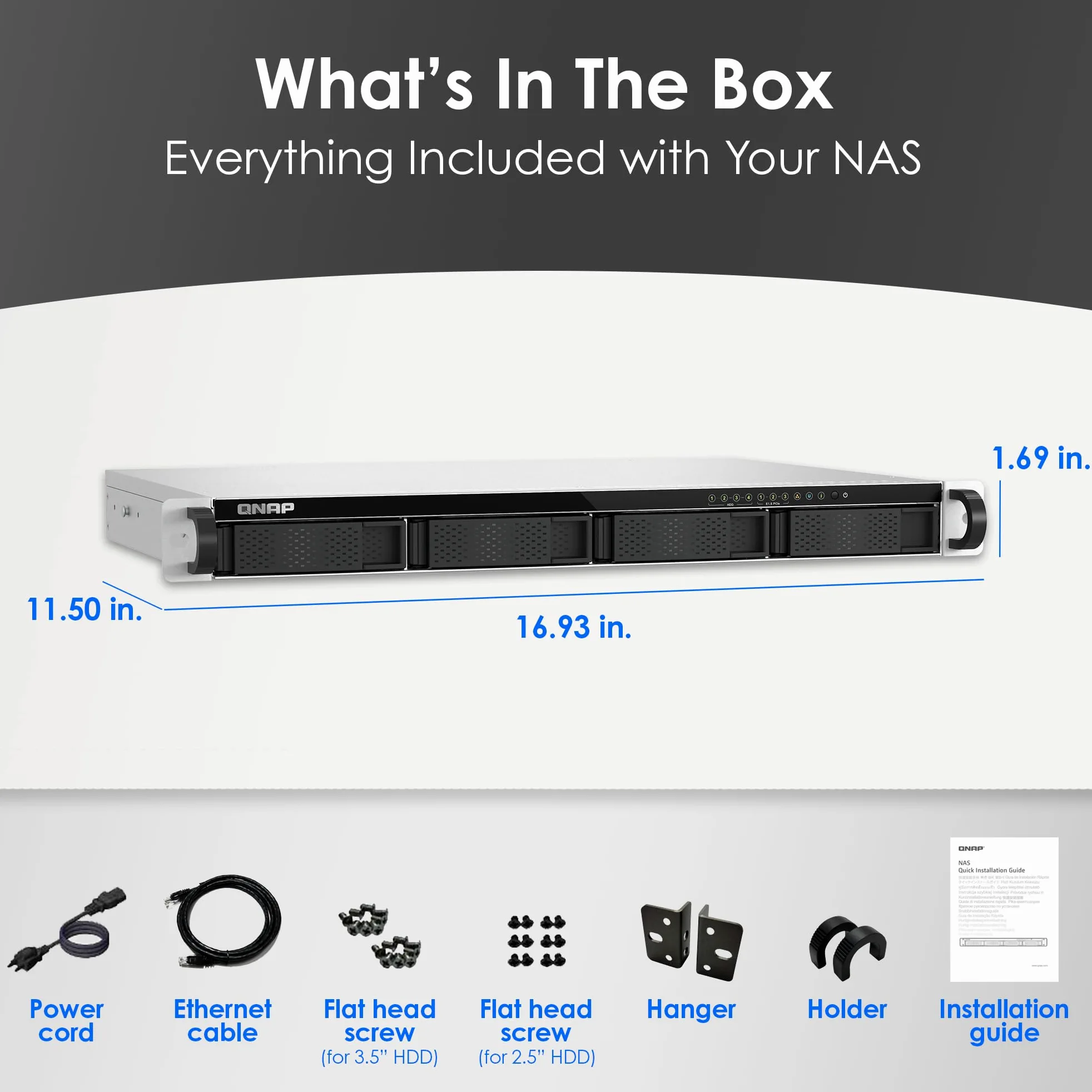 QNAP TS-h765eU-8G-US NAS a 4 alloggiamenti a breve profondità 1U con 3 slot NVMe PCIe E1.S/M.2