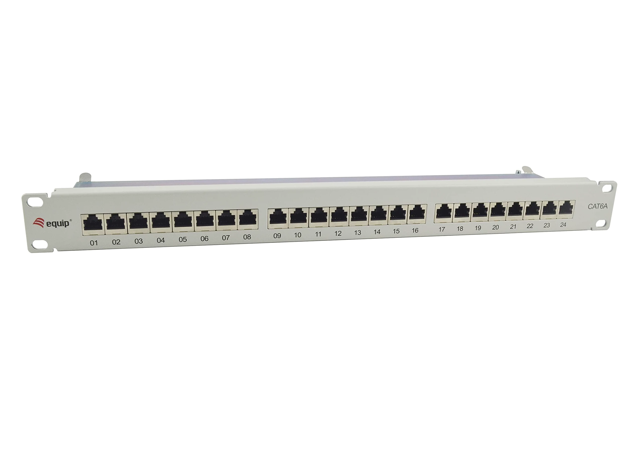 EQUIP 326525 24-Port Cat.6A Shielded Patch Panel Light Grey