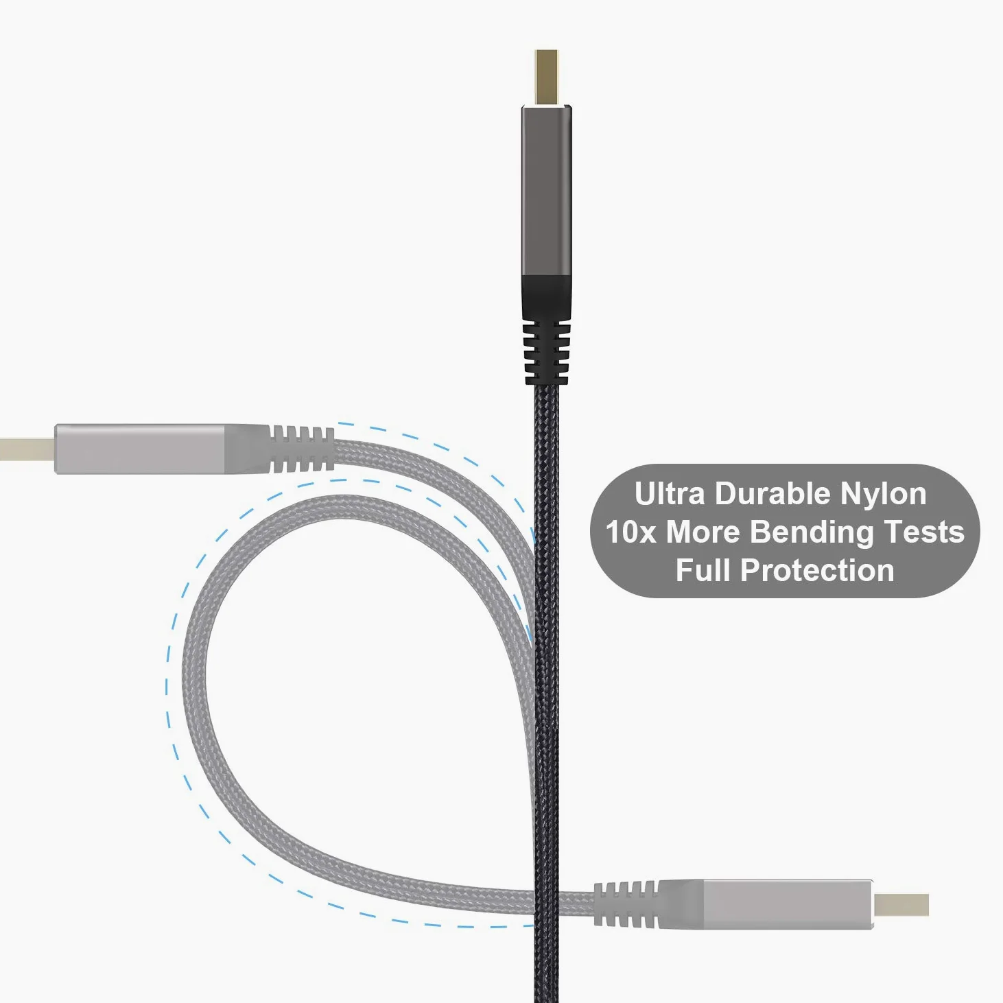 Cavo DisplayPort da 1,2 m ad alta velocità da DisplayPort a DisplayPort in nylon intrecciato, supporta 4 K a 60 Hz e 2 K a 144 Hz per computer portatile, proiettore TV, ecc. Cavo monitor da gioco,