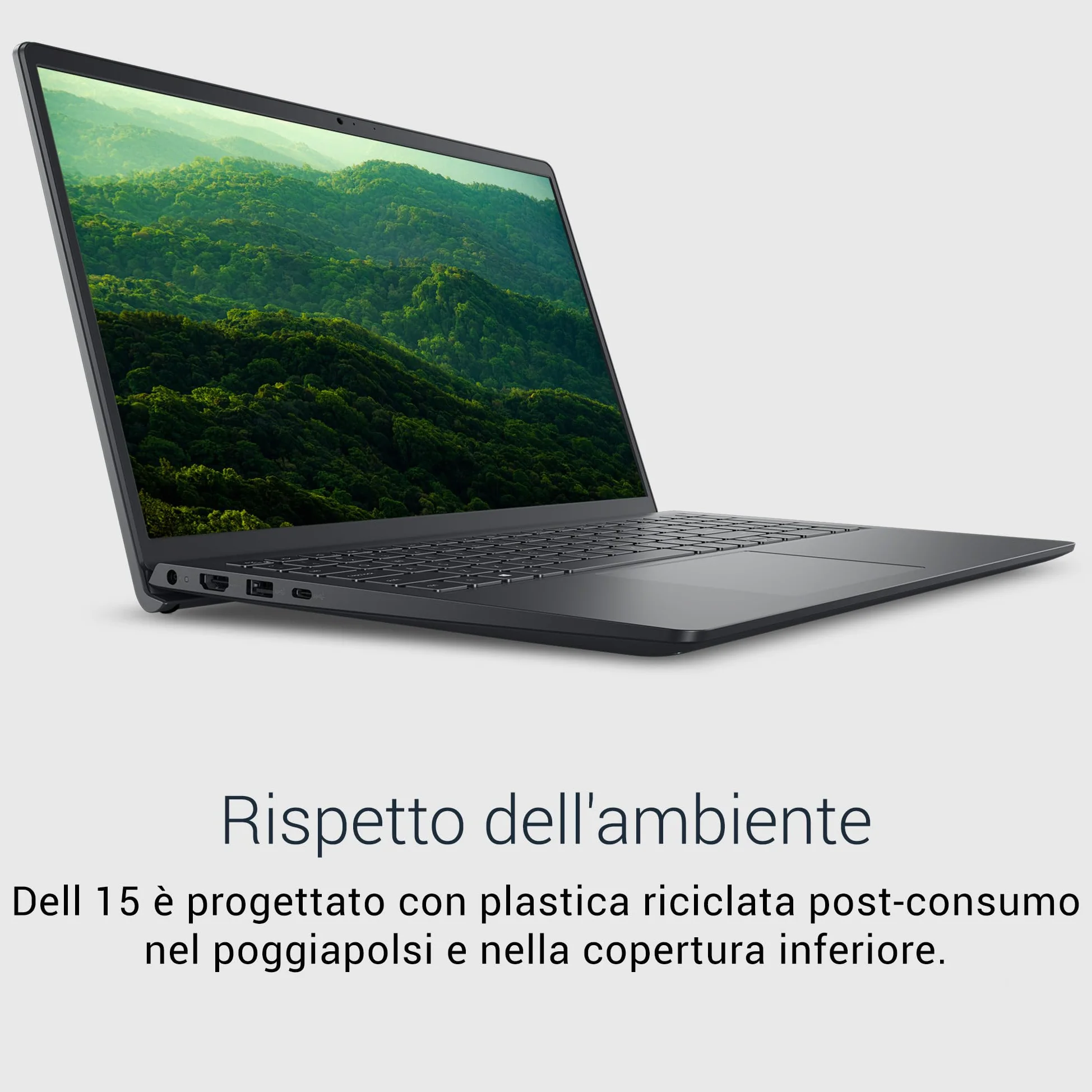 Dell 15 Laptop DC15250, 15,6" FHD 120Hz Antiriflesso, Intel Core i5-1334U, 16GB RAM, 512GB SSD, Intel UHD, Windows 11 Home, QWERTY Italiano, Carbon Black (Caricatore venduto separatamente)
