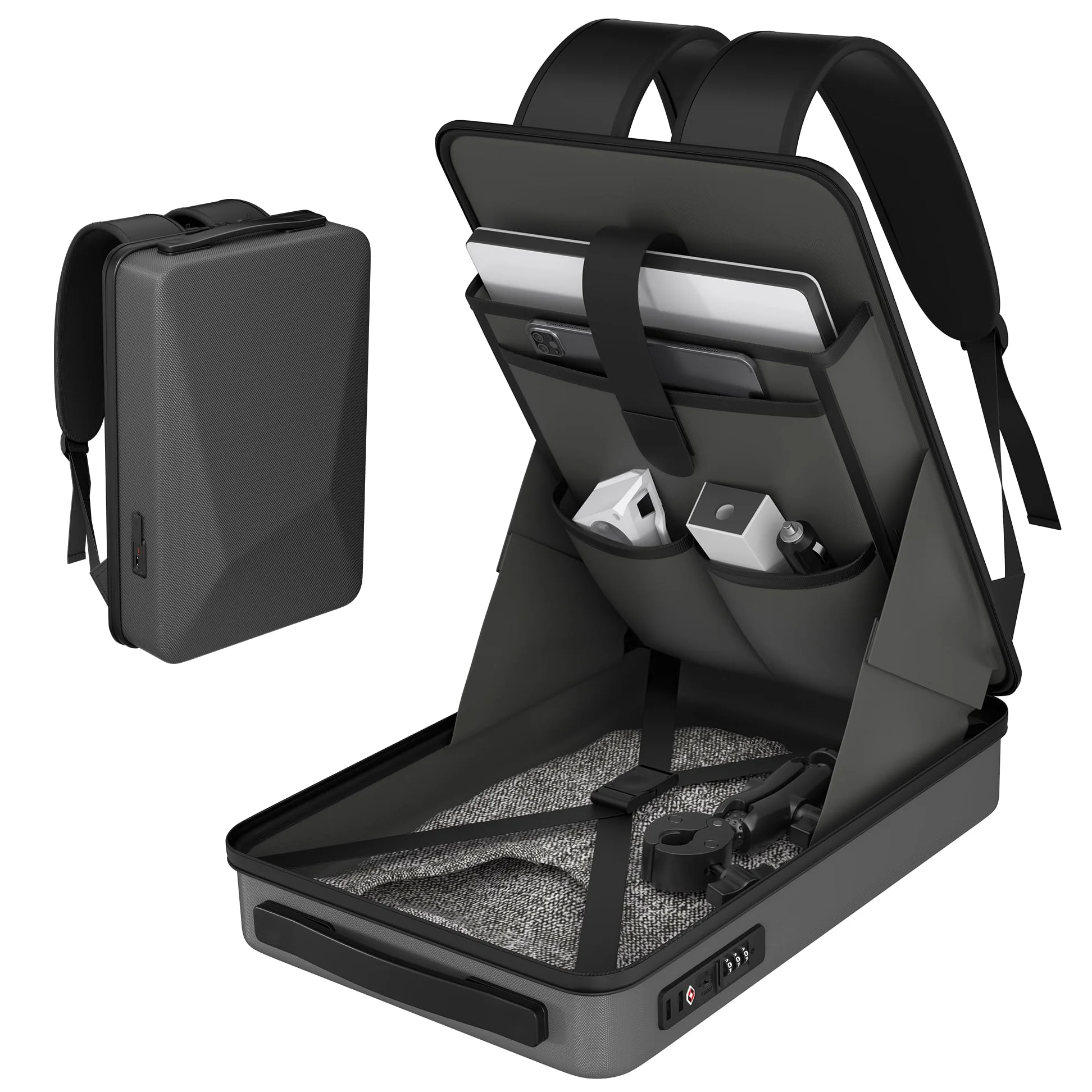 Joinfworld Starlink MINI Zaino Impermeabile con Porta di Ricarica USB,Starlink Mini Case per Cavi di Alimentazione, Adattatore Batteria e Altro con Blocco TSA, Antifurto