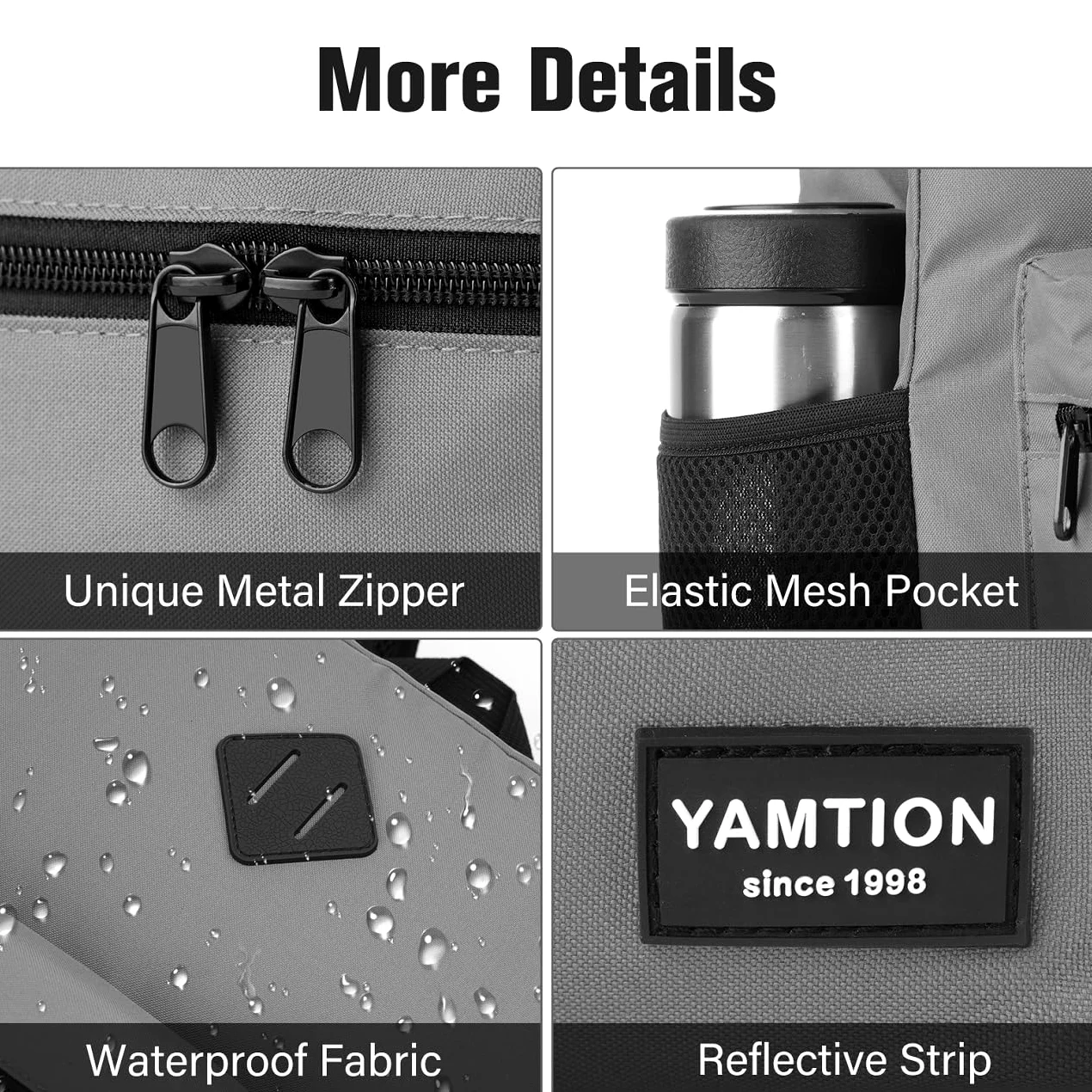 YAMTION Zaino per computer portatile, zaino con porta USB per lavoro universitario