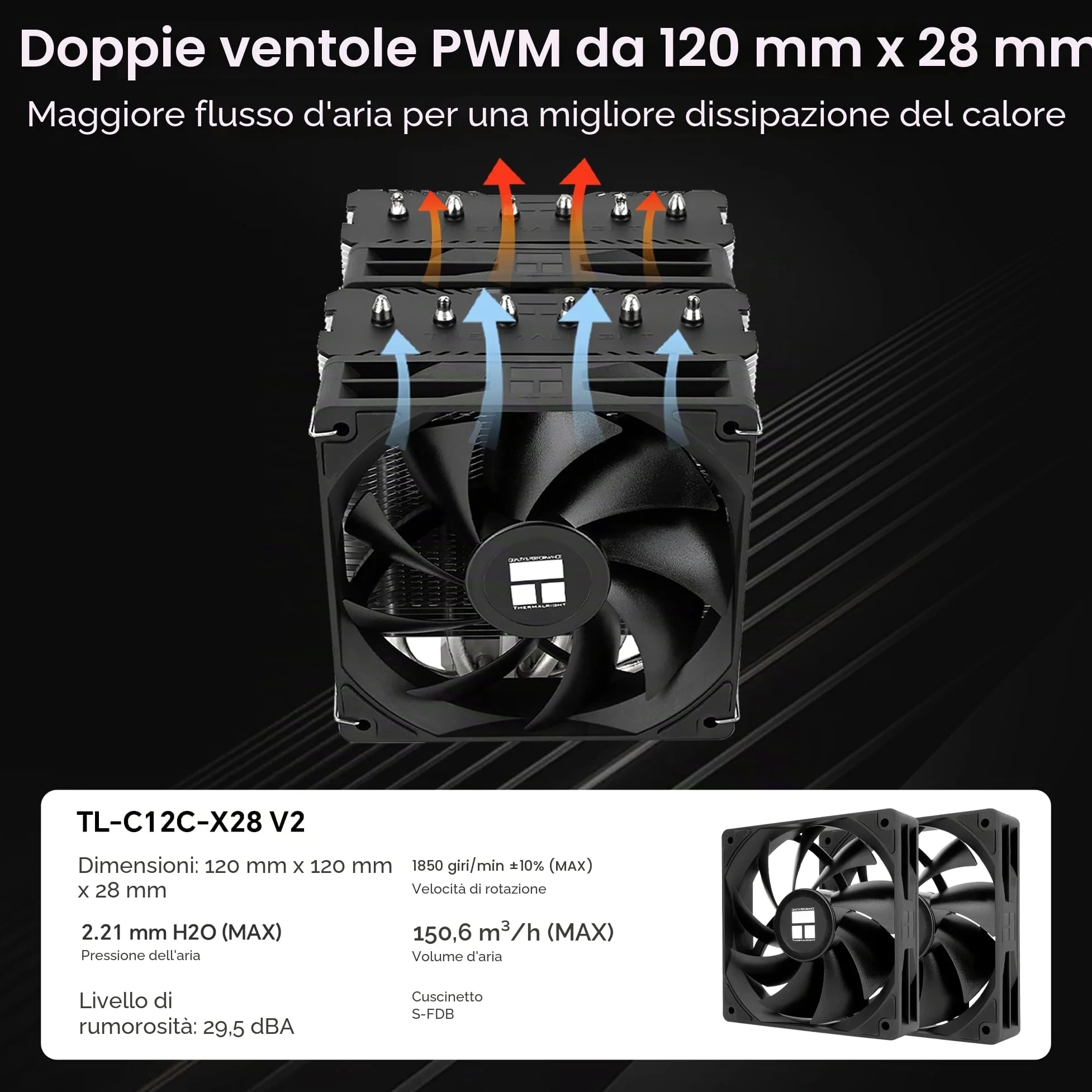 Thermalright Peerless Assassin 120 SE V2 Refroiditore CPU, TL-C12C 120mm Ventole, 1850RPM, 6 Tubazioni di Calore, per AMD AM4/AM5 e Intel LGA 1700/1851