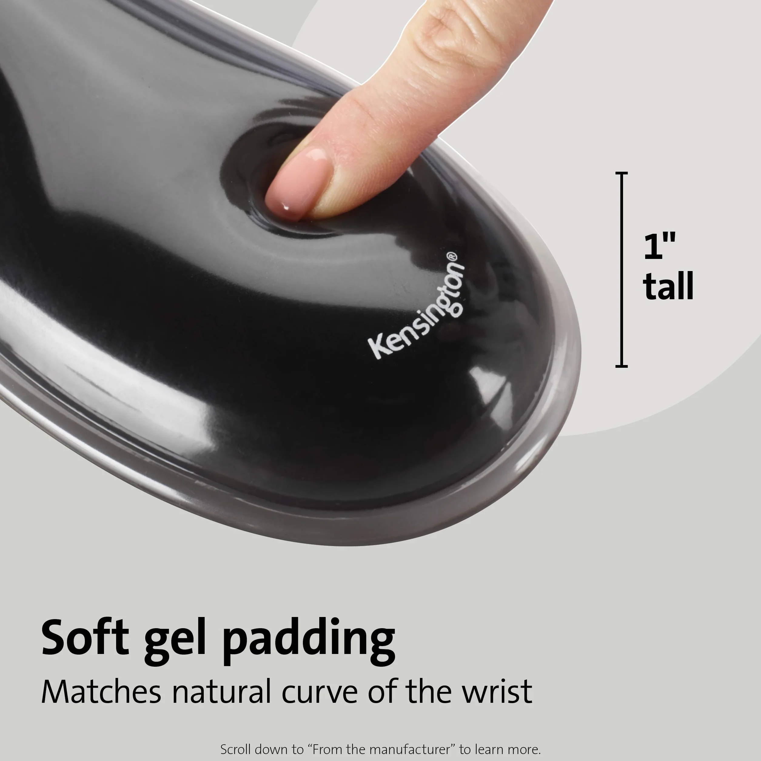 Kensington 62401 Mouse Pad con Poggiapolsi, Poggiapolsi Duo Gel Ergonomico per Computer/Laptop con Mouse Laser E Ottici, Tappetino Antiscivolo con Cuscinetto In Gel, Blu