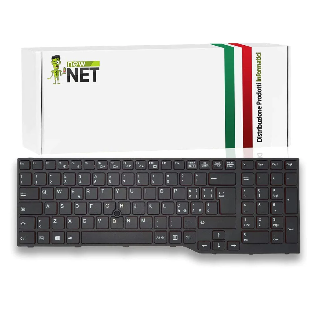 new net Keyboards - Tastiera Italiana Compatibile con Notebook Fujitsu CP690609-01 CP670825-04 CP629309-03671200484 CP691002-XX MP-12S96D0JD85W MP-12S93SUHD85W con Trackpoint