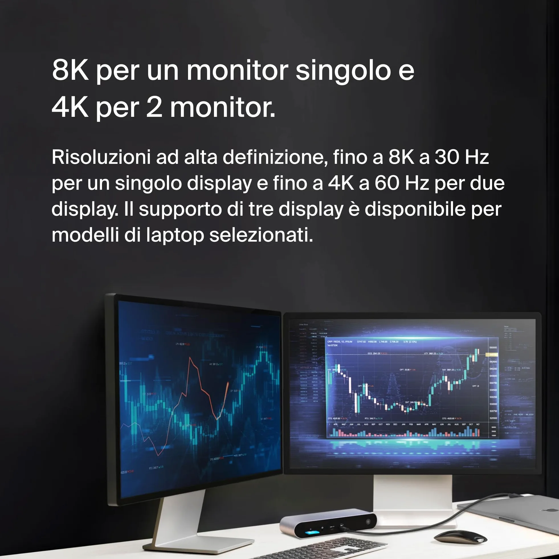 Belkin Dock Thunderbolt 4 Pro, supporto di 1 monitor 8K a 60 Hz, 2 monitor 4K, 2 porte Thunderbolt 4, 2 porte HDMI, USB-C PD da 90 W, ingresso/uscita audio, compatibile con MacBook Pro, XPS e altri