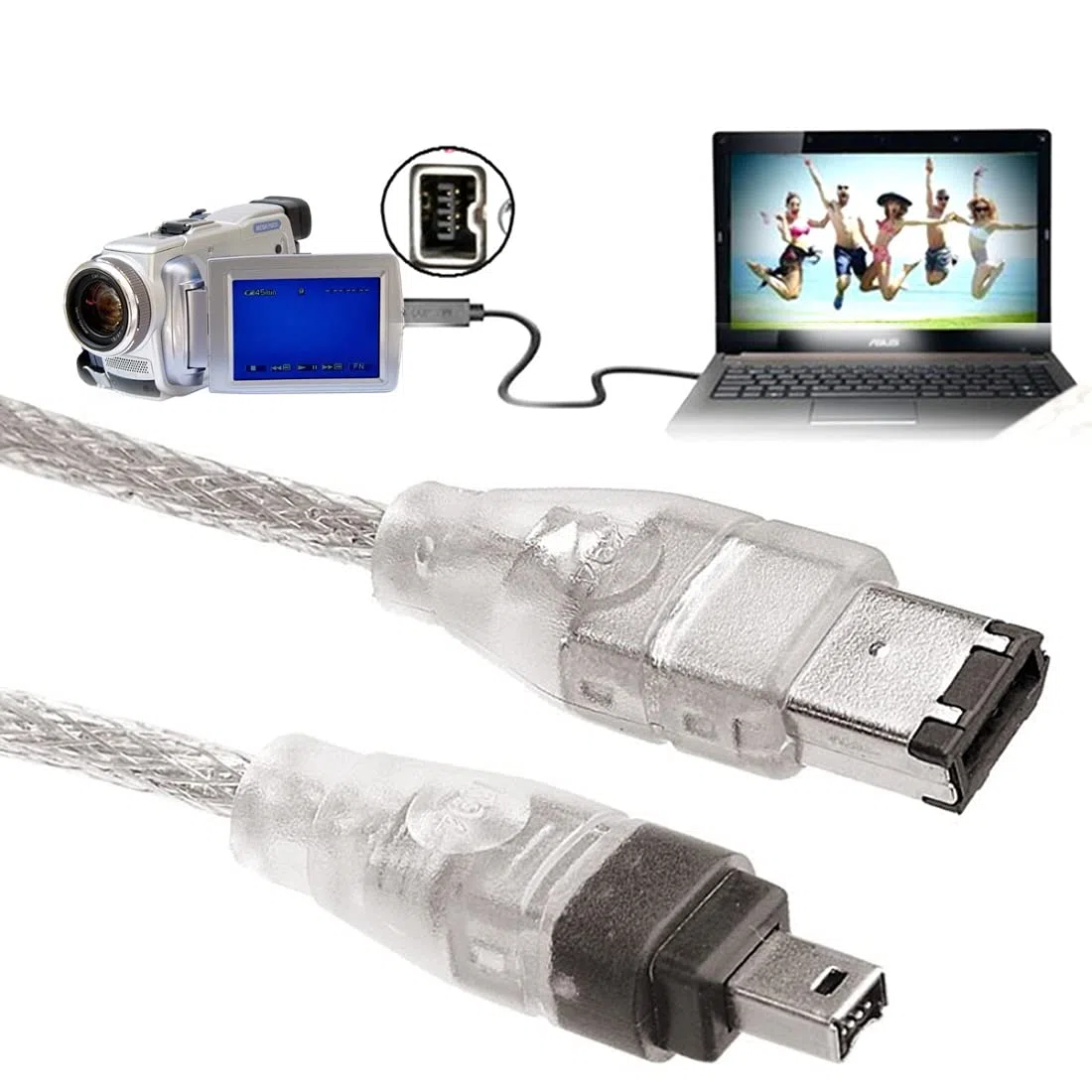 chenyang Firewire 400 IEEE 1394 6Pin a 4 Pin iLink Cavo per Fotocamera Videocamera